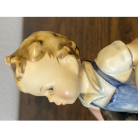 RARE VTG Goebel Hummel BOOTS Figurine #143 6.75"H MADE IN US ZONE GERMANY TMK1