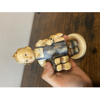 RARE VTG Goebel Hummel BOOTS Figurine #143 6.75"H MADE IN US ZONE GERMANY TMK1