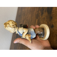 RARE VTG Goebel Hummel BOOTS Figurine #143 6.75"H MADE IN US ZONE GERMANY TMK1