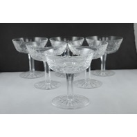(6) VTG Waterford Crystal Lismore Champagne/Tall Sherbet Glasses 4-1/4" Ireland