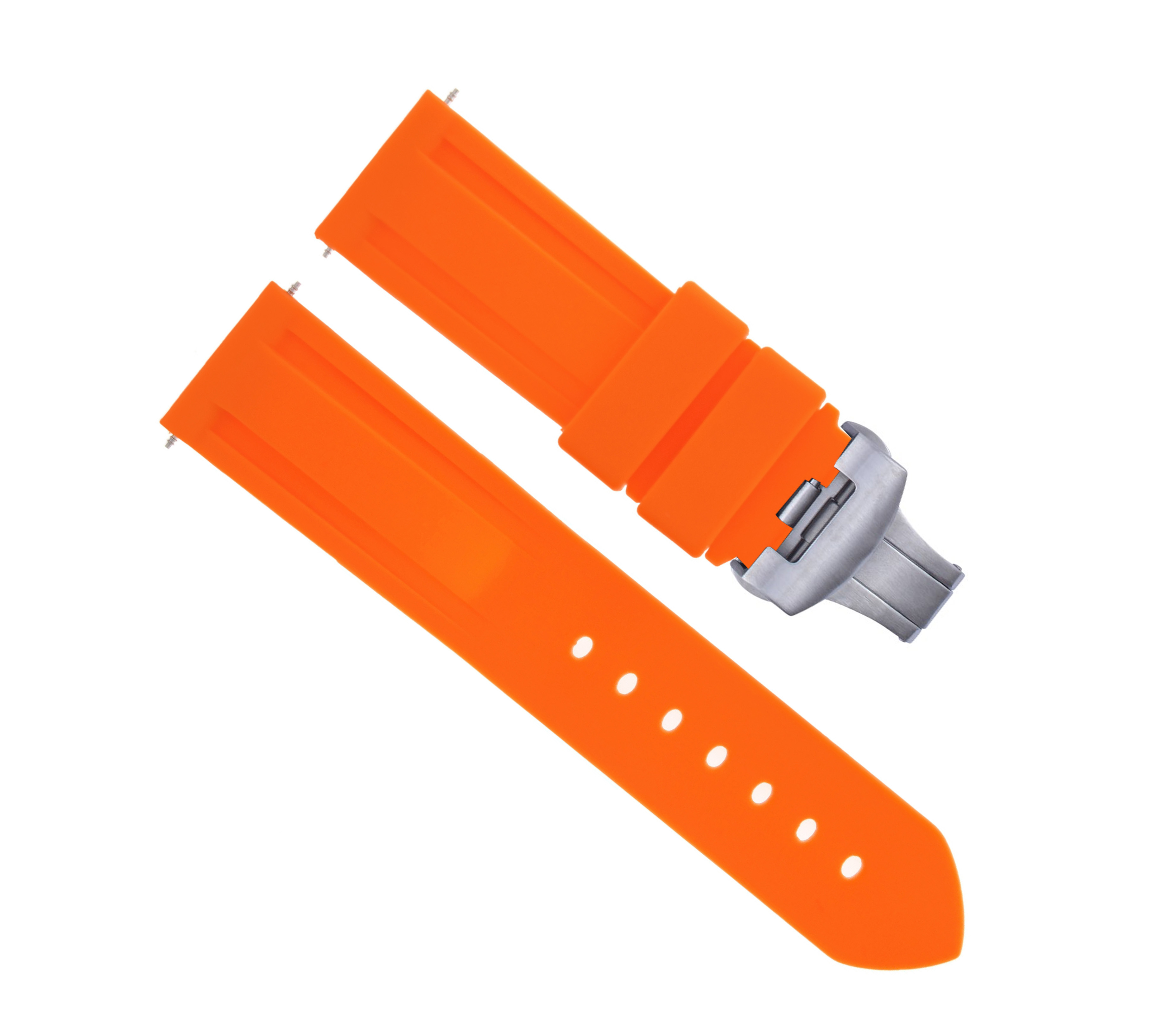22MM RUBBER DIVER WATCH BAND FOR 40MM PANERAI GMT WATCH DEPLOYMENT CLASP ORANGE eBay