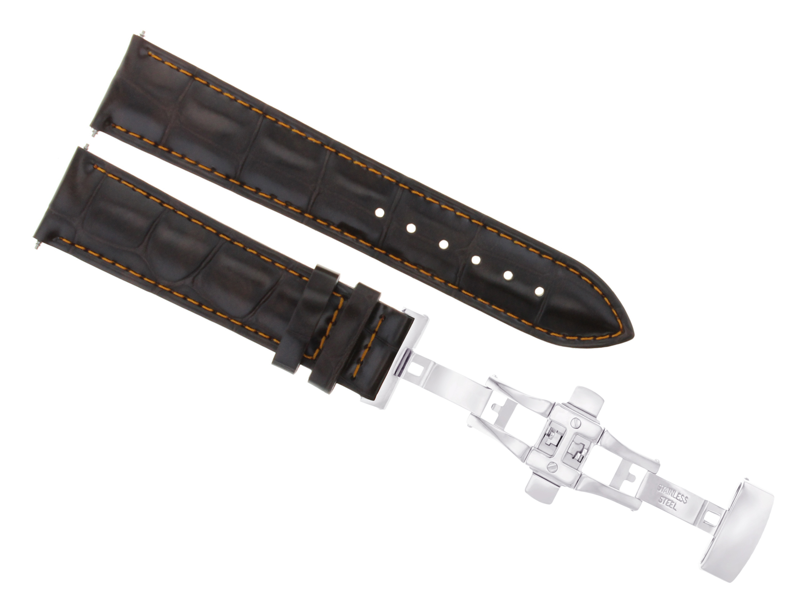20MM LEATHER WATCH BAND STRAP DEPLOYMENT CLASP FOR BREITLING PILOT D