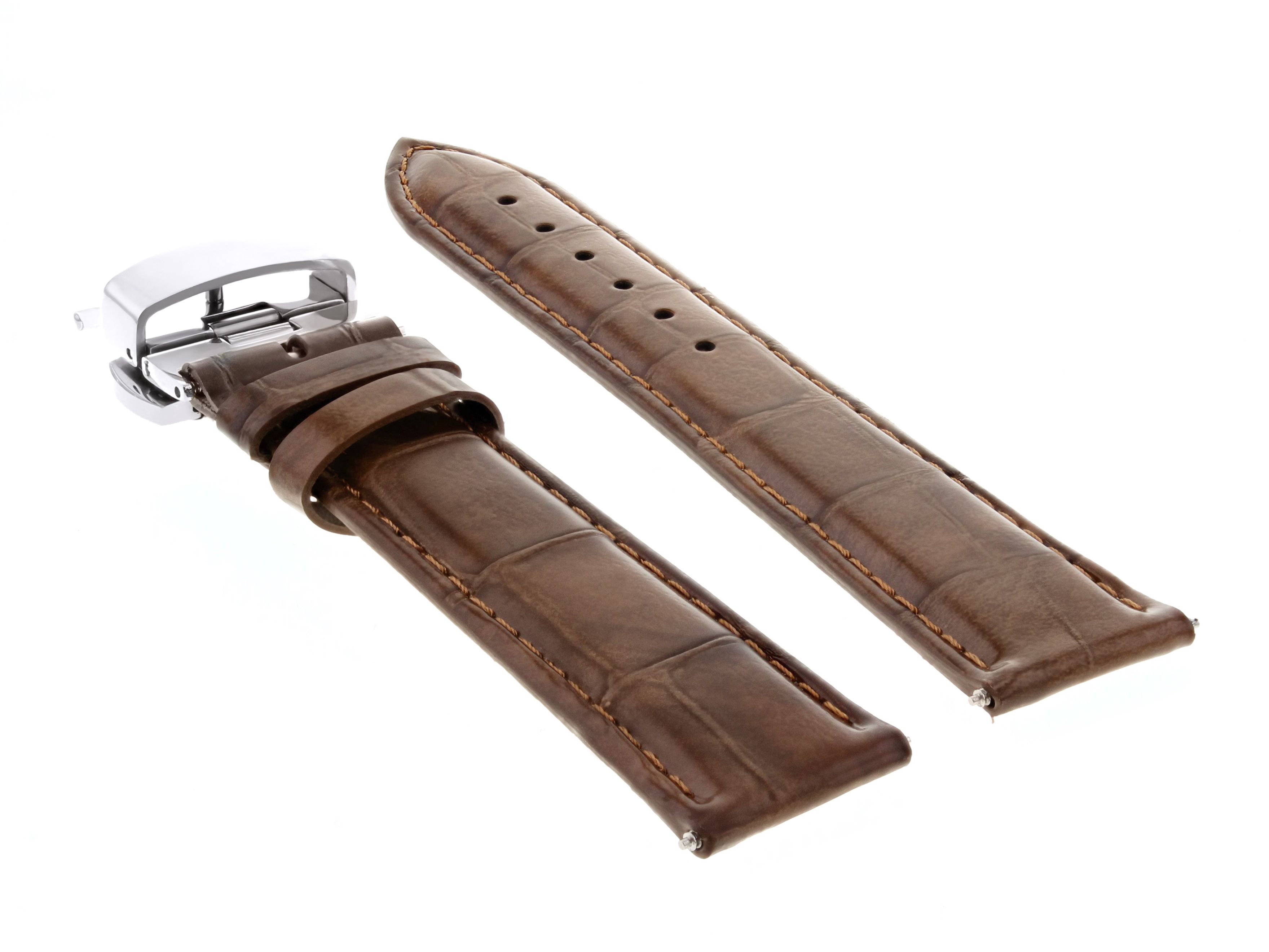 18MM LEATHER STRAP WATCH BAND FOR CROTON WATCH DEPLOYMENT CLASP LIGHT