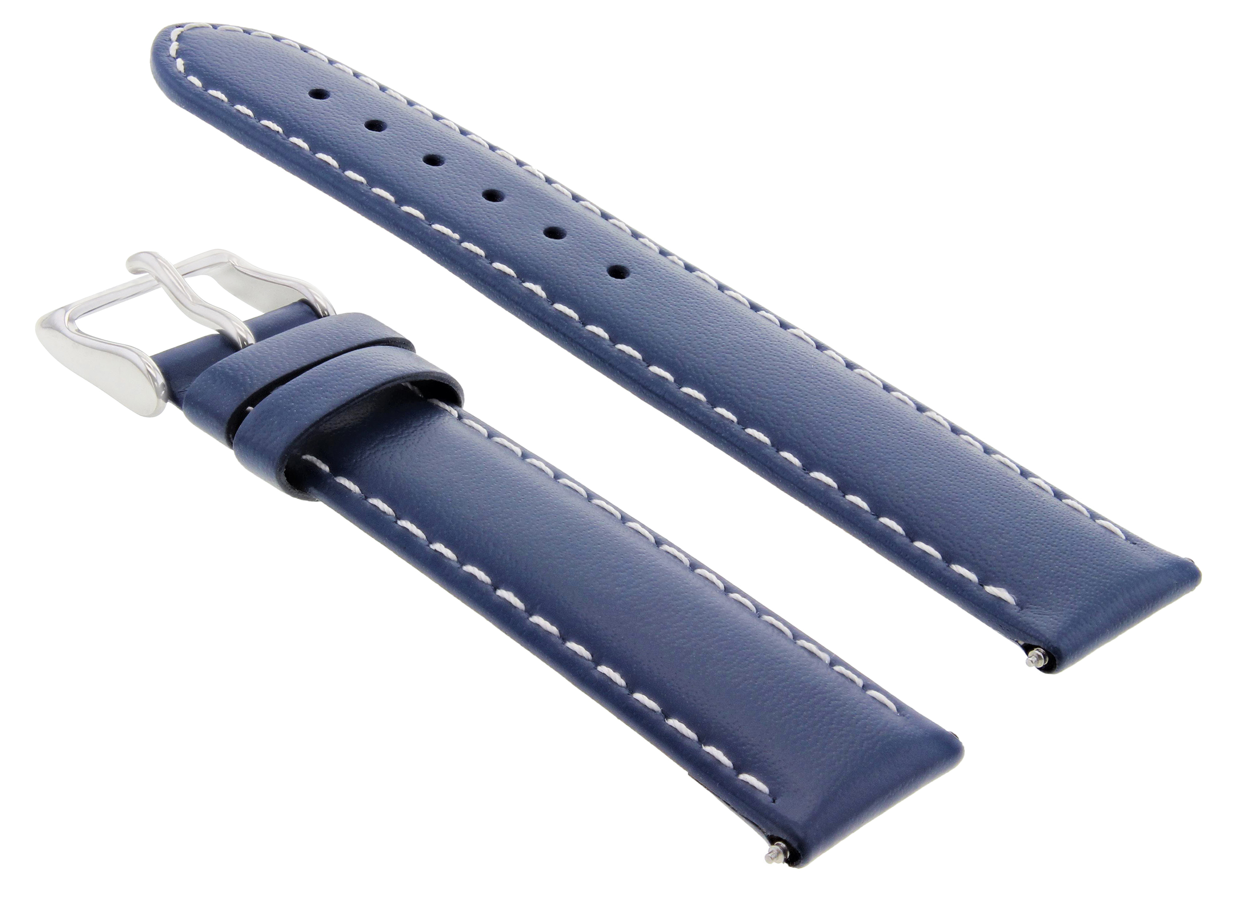 20MM SMOOTH LEATHER WATCH BAND STRAP FOR 44MM PANERAI LUMINOR BLUE