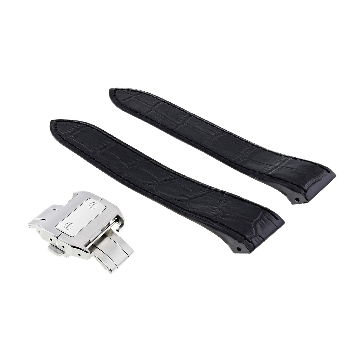 23MM BLACK LEATHER STRAP BAND FOR 38MM 