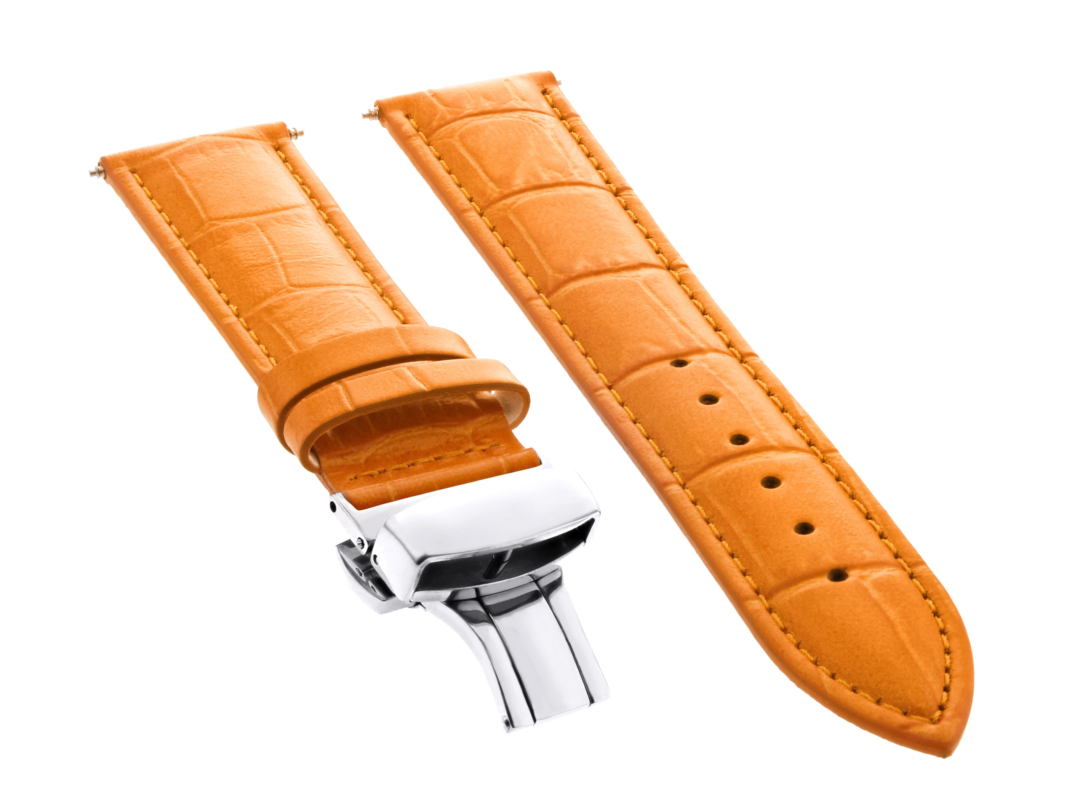 19MM LEATHER WATCH BAND STRAP FOR LONGINES WATCH DEPLOYMENT CLASP
