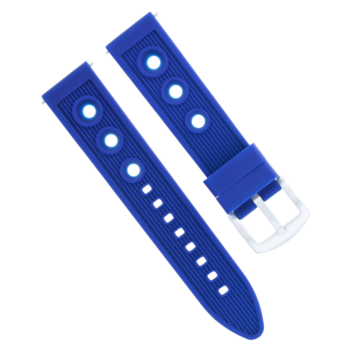 24MM SILICONE RUBBER DIVER WATCH BAND STRAP FOR MENS UBOAT WATCH BLUE