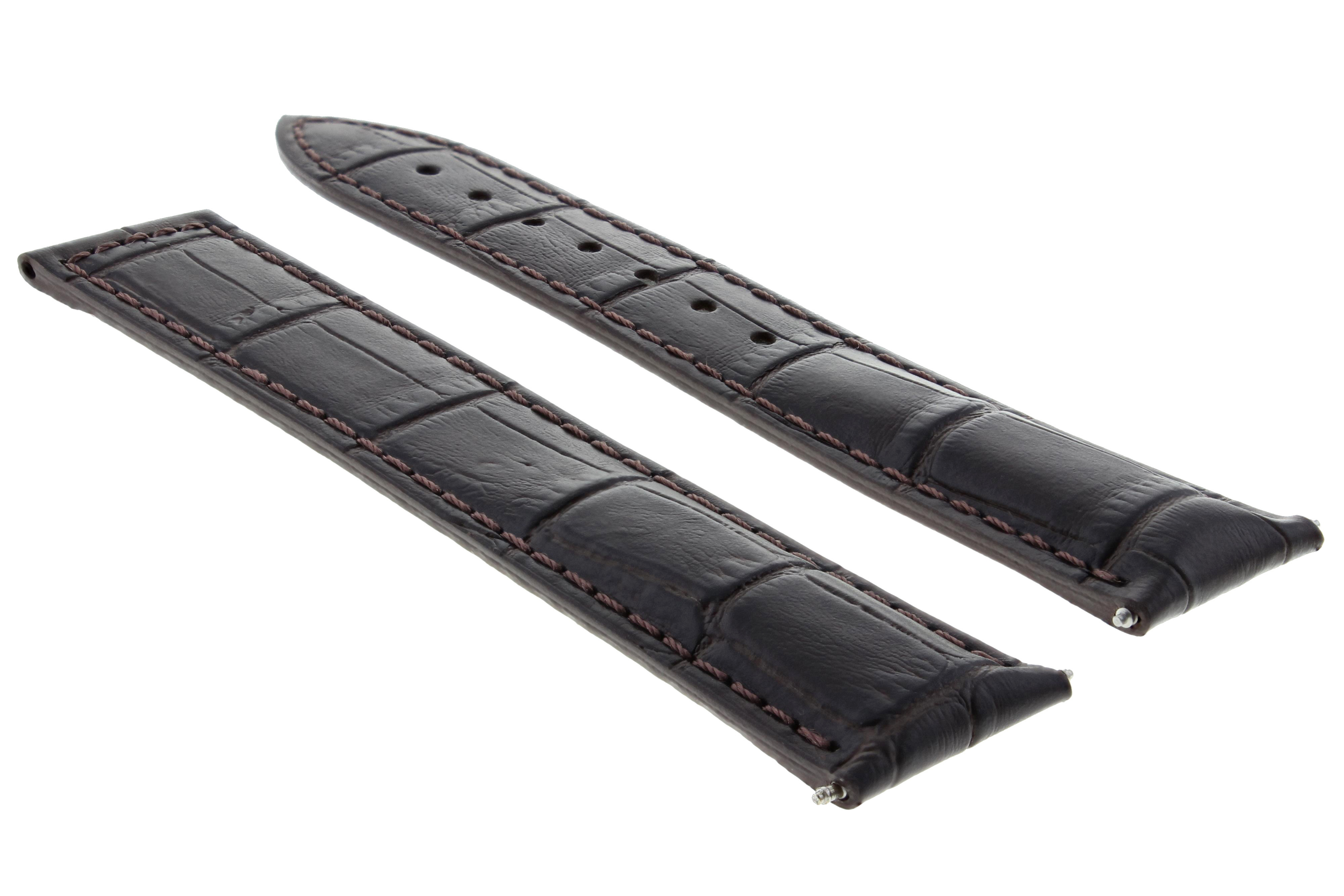 22MM LEATHER STRAP WATCH BAND FOR ZENITH WATCH DEPLOYMENT CLASP DARK