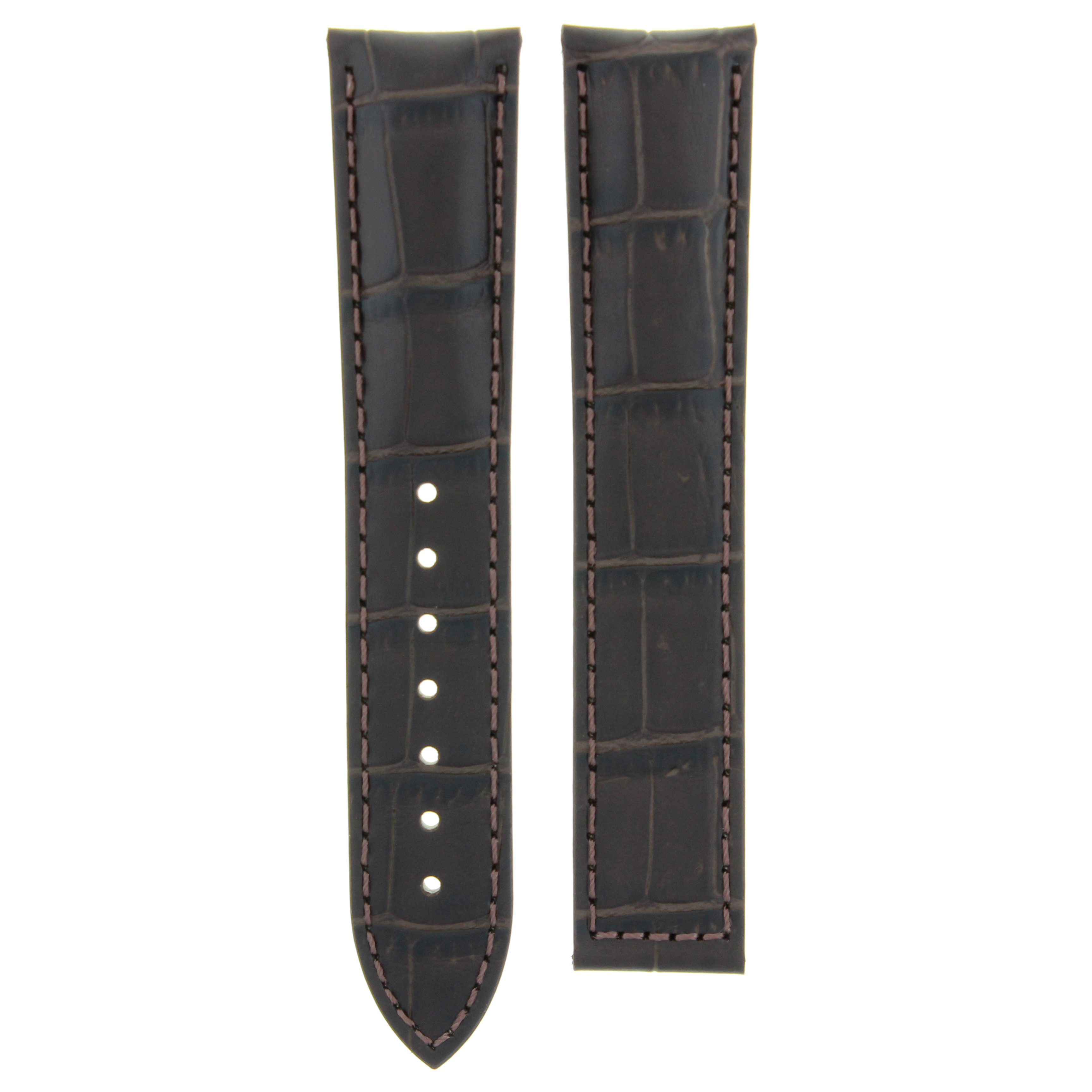 22MM LEATHER STRAP WATCH BAND FOR ZENITH WATCH DEPLOYMENT CLASP DARK