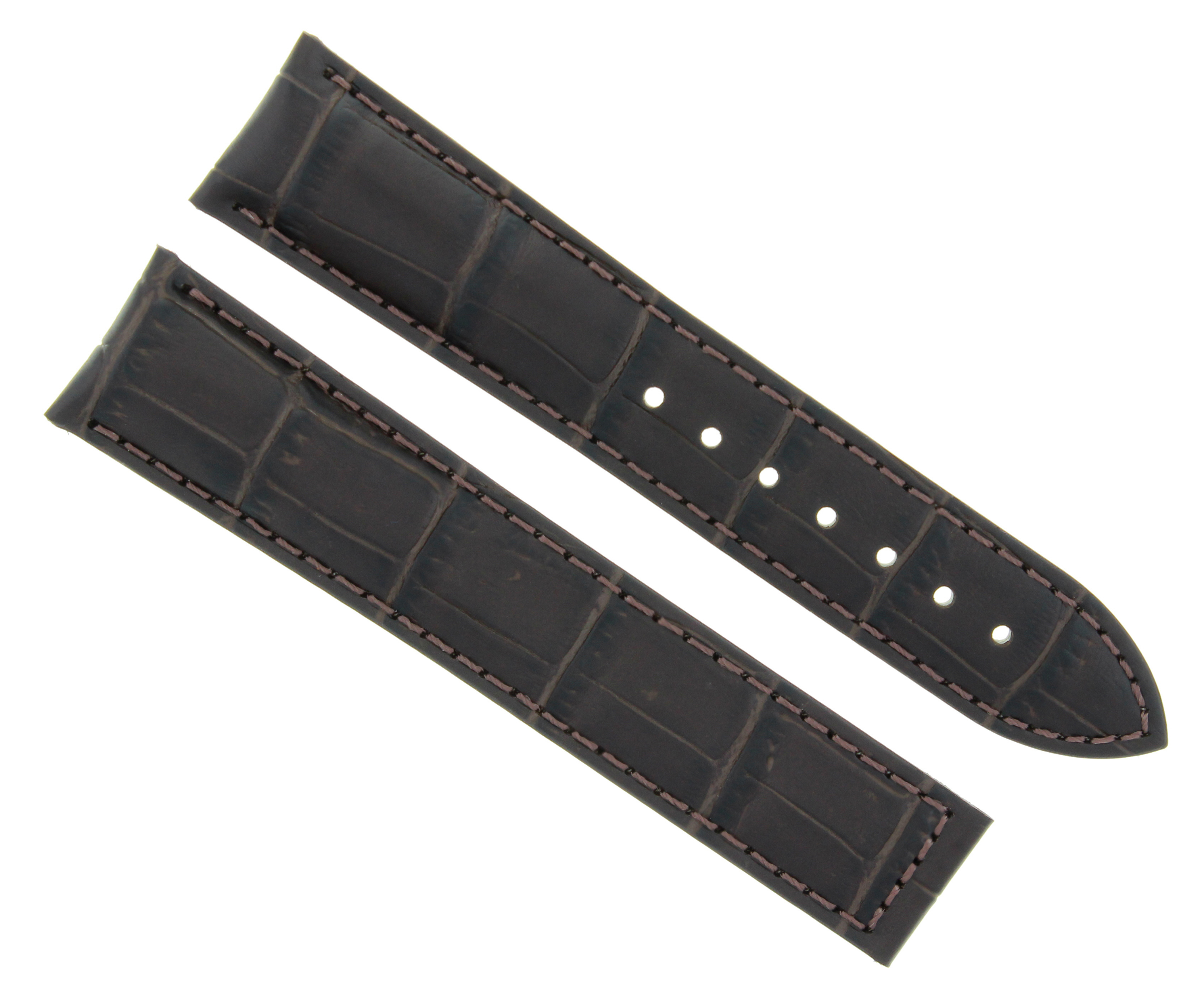 22MM LEATHER STRAP WATCH BAND FOR ZENITH WATCH DEPLOYMENT CLASP DARK