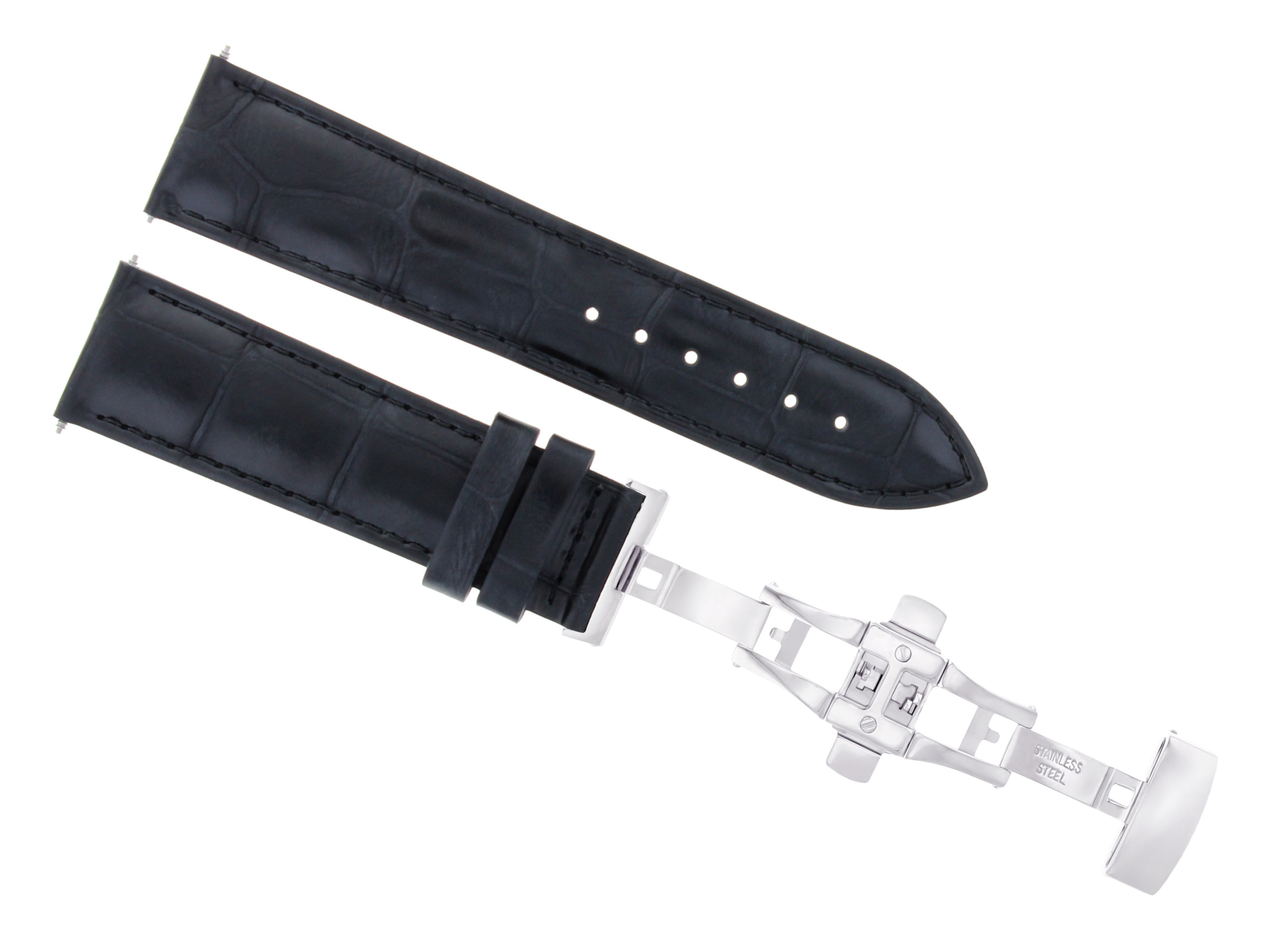 22MM LEATHER WATCH BAND STRAP DEPLOYMENT CLASP FOR RAYMOND WEIL 4881