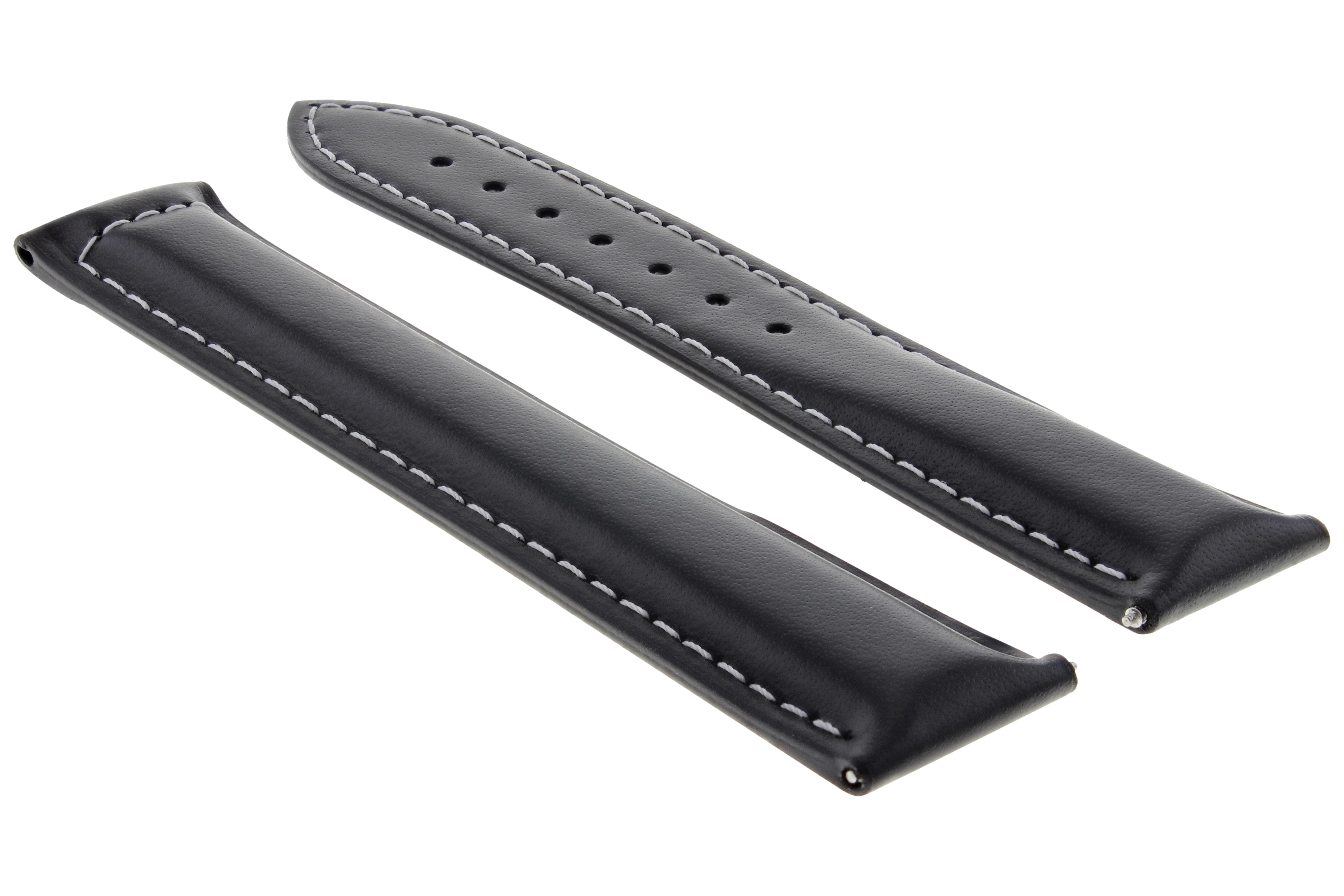 22MM LEATHER STRAP SMOOTH BAND DEPLOYMENT CLASP BUCKLE FOR ZENITH WATCH