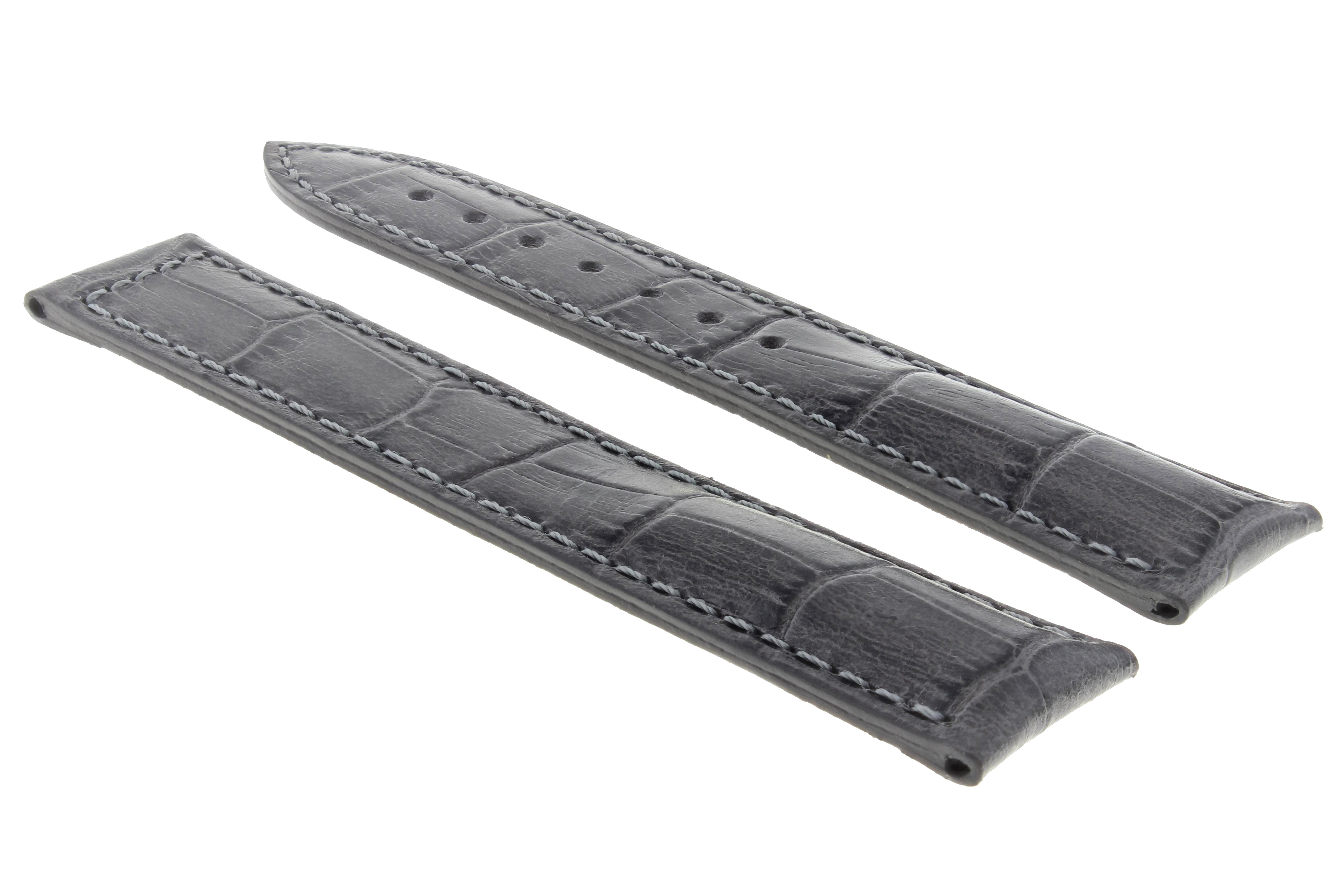 22MM LEATHER STRAP WATCH BAND FOR ZENITH GMT AUTOMATIC WATCH DEPLOY