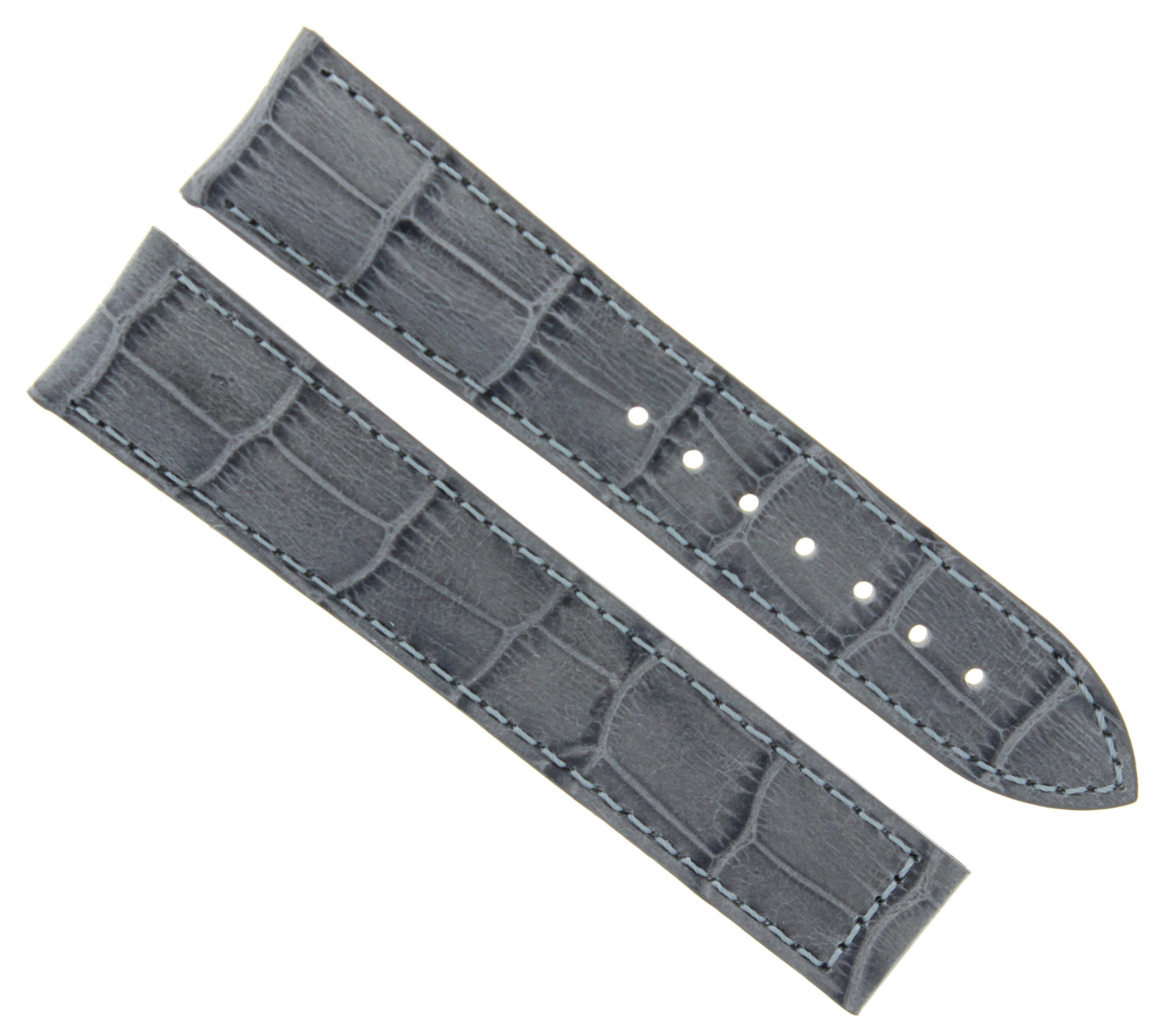 22MM LEATHER STRAP WATCH BAND FOR ZENITH GMT AUTOMATIC WATCH DEPLOY