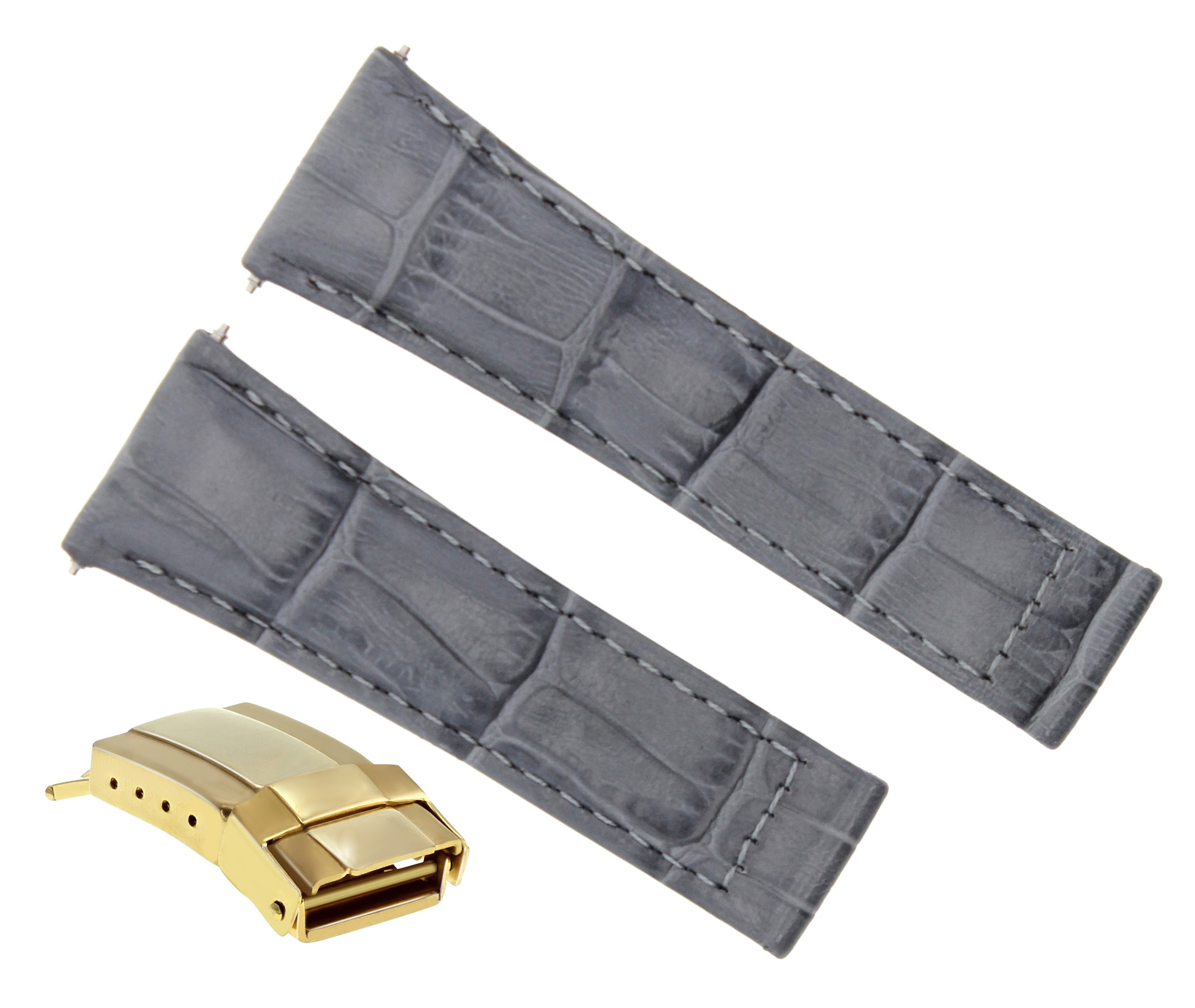 20MM LEATHER BAND STRAP FOR ROLEX DAYTONA 16520 116508 116523 GREY