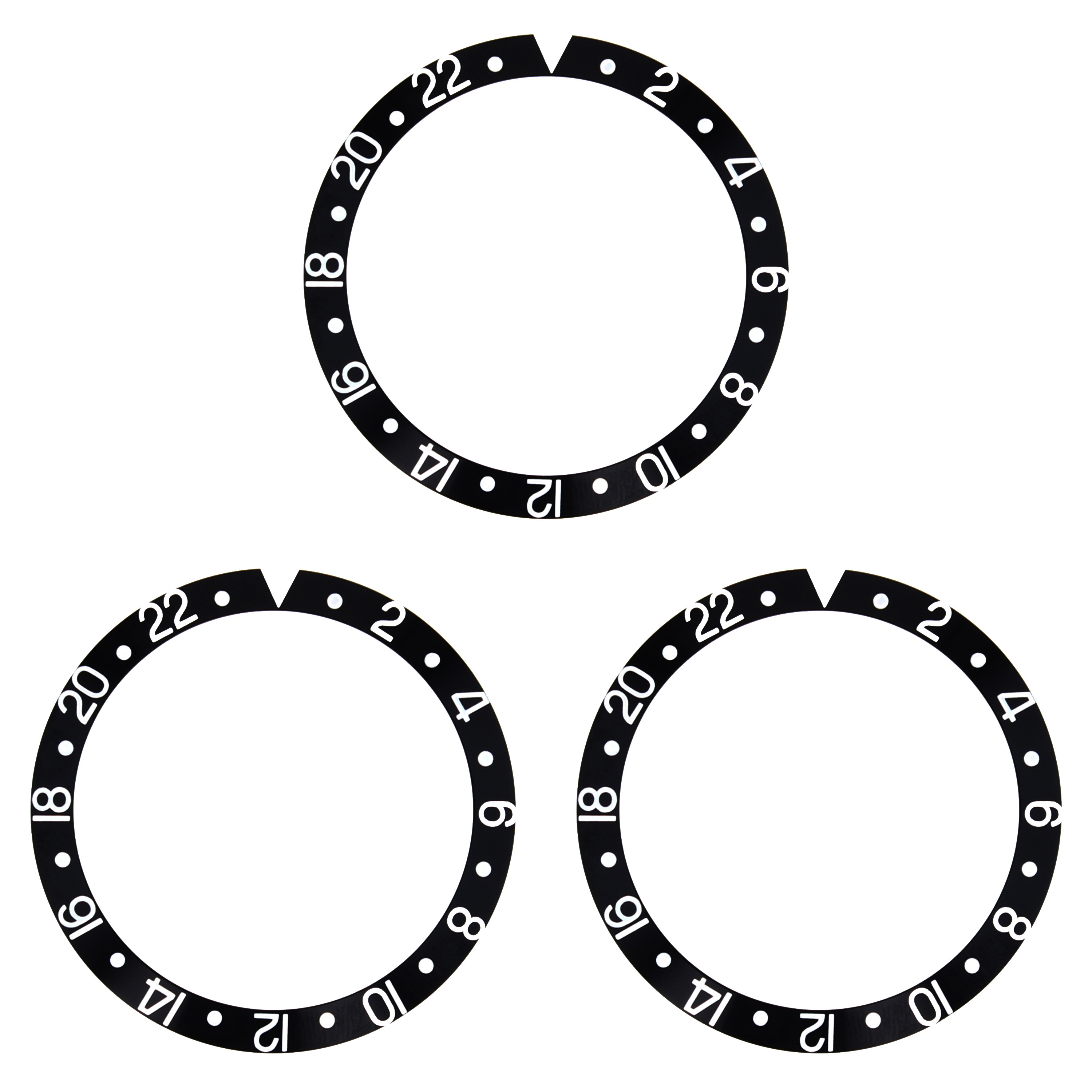 12 BEZEL INSERT ALUMINUM FOR ROLEX GMT I 1670 1675 16750 16753 16758 WATCH  BLACK | Ewatchparts