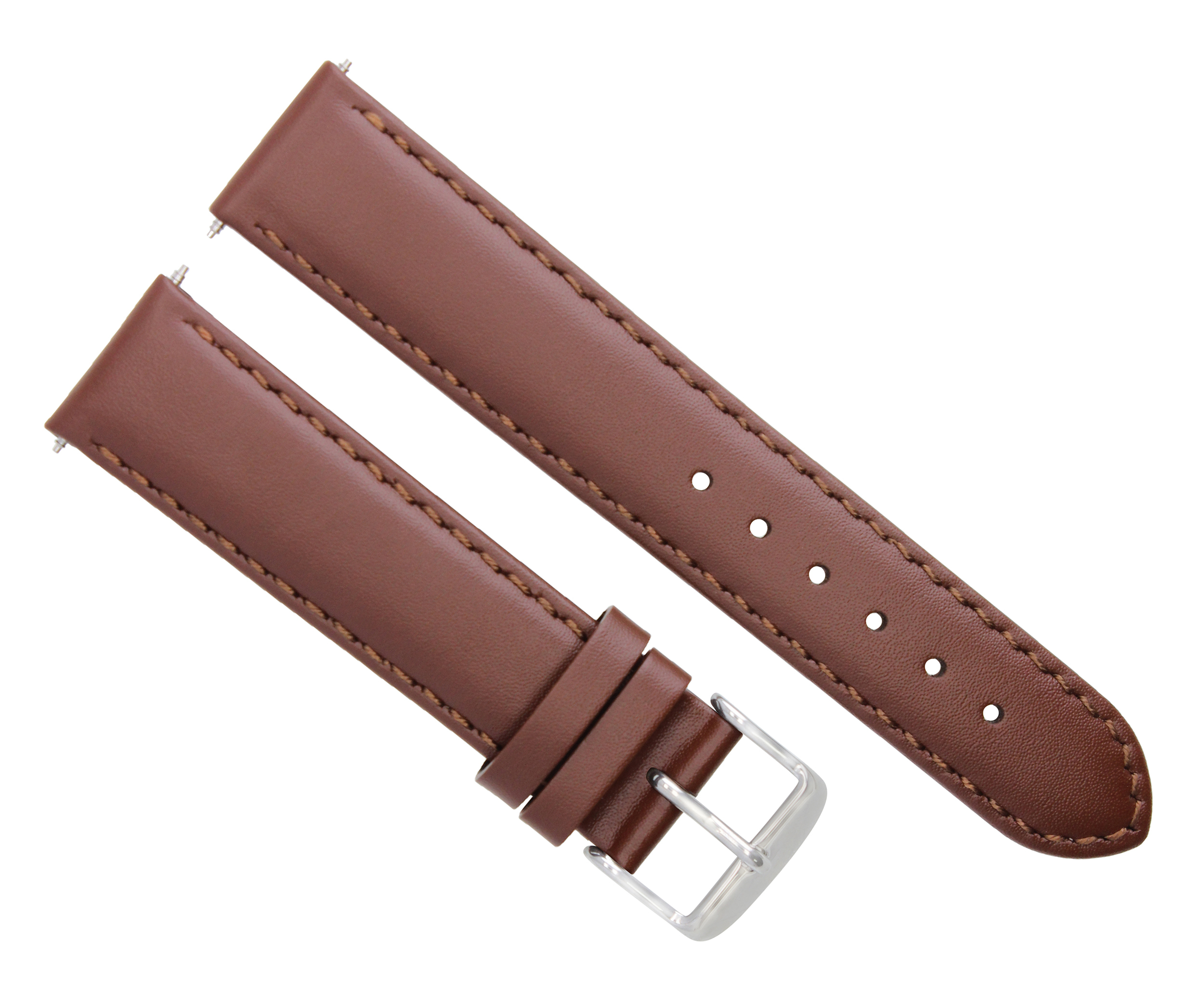 Genuine Leather Watch Band For Tissot PRS516 Racing - 18mm, 20mm, 22mm Lug Width, Black Two-Piece Strap