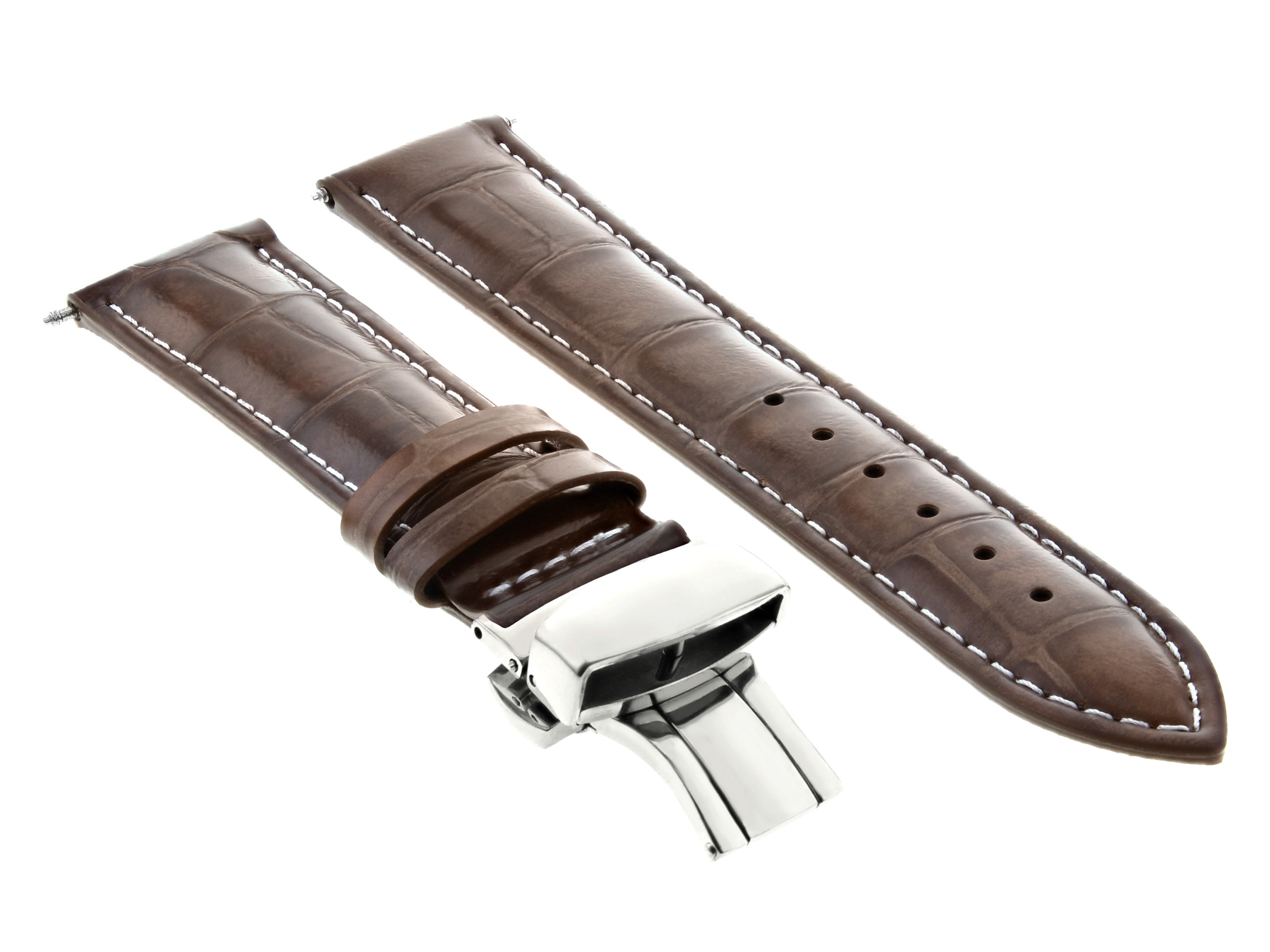 19MM LEATHER WATCH STRAP BAND FOR SEIKO SNE039 WATCH DEPLOYMENT CLASP L