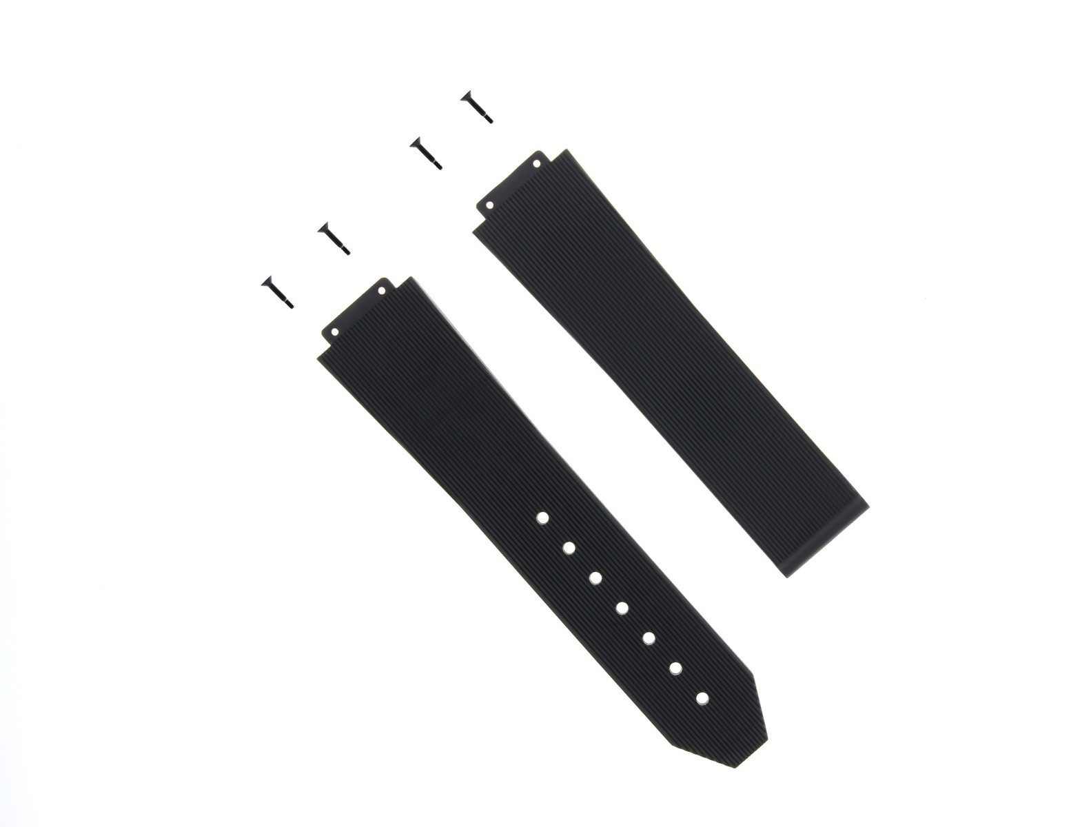 21MM RUBBER WATCH BAND LINE STRAP CLASP FOR HUBLOT + 4 H BLACK SCREW