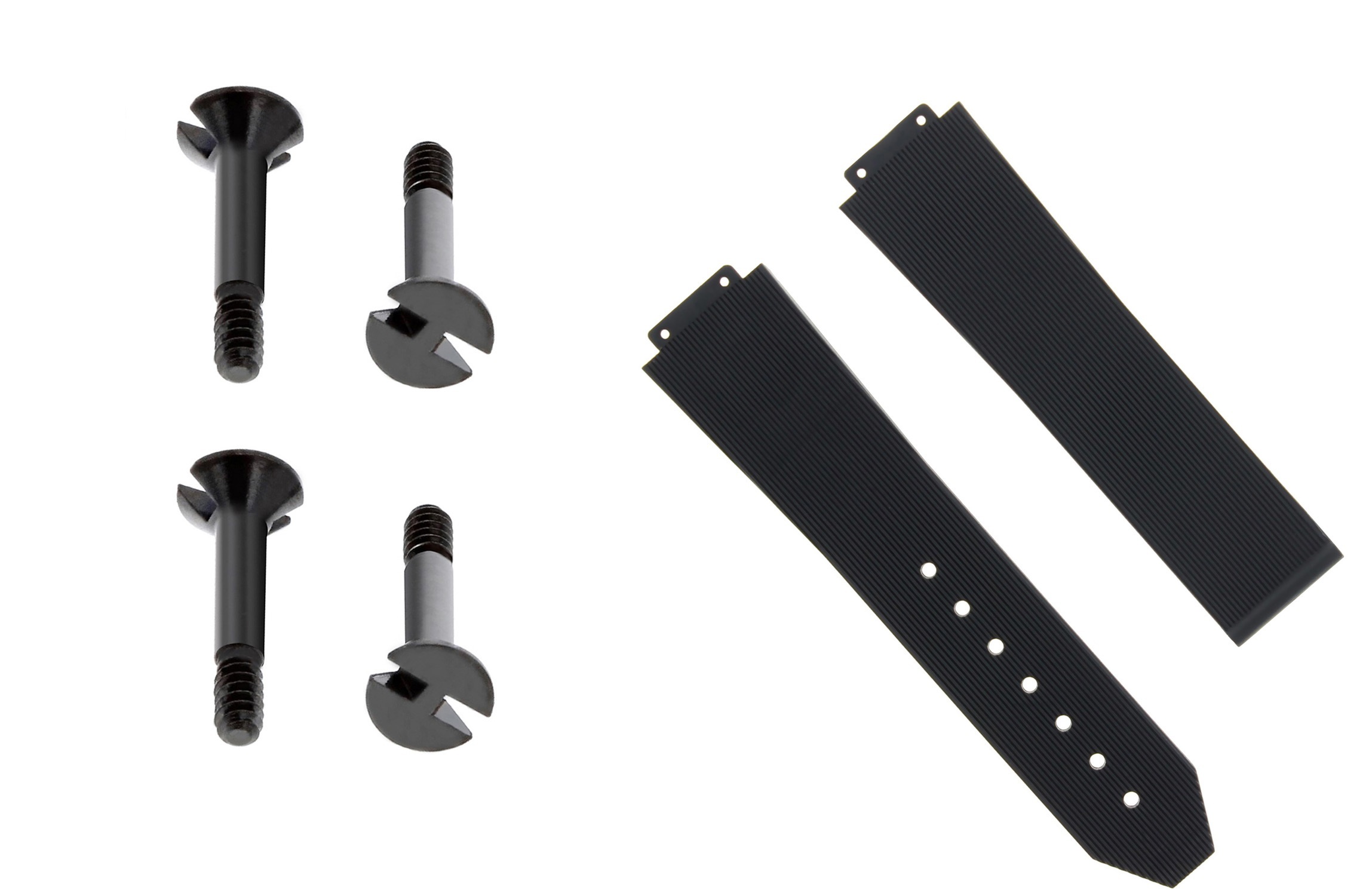 21MM RUBBER WATCH BAND LINE STRAP CLASP FOR HUBLOT WATCH + 4 H BLACK