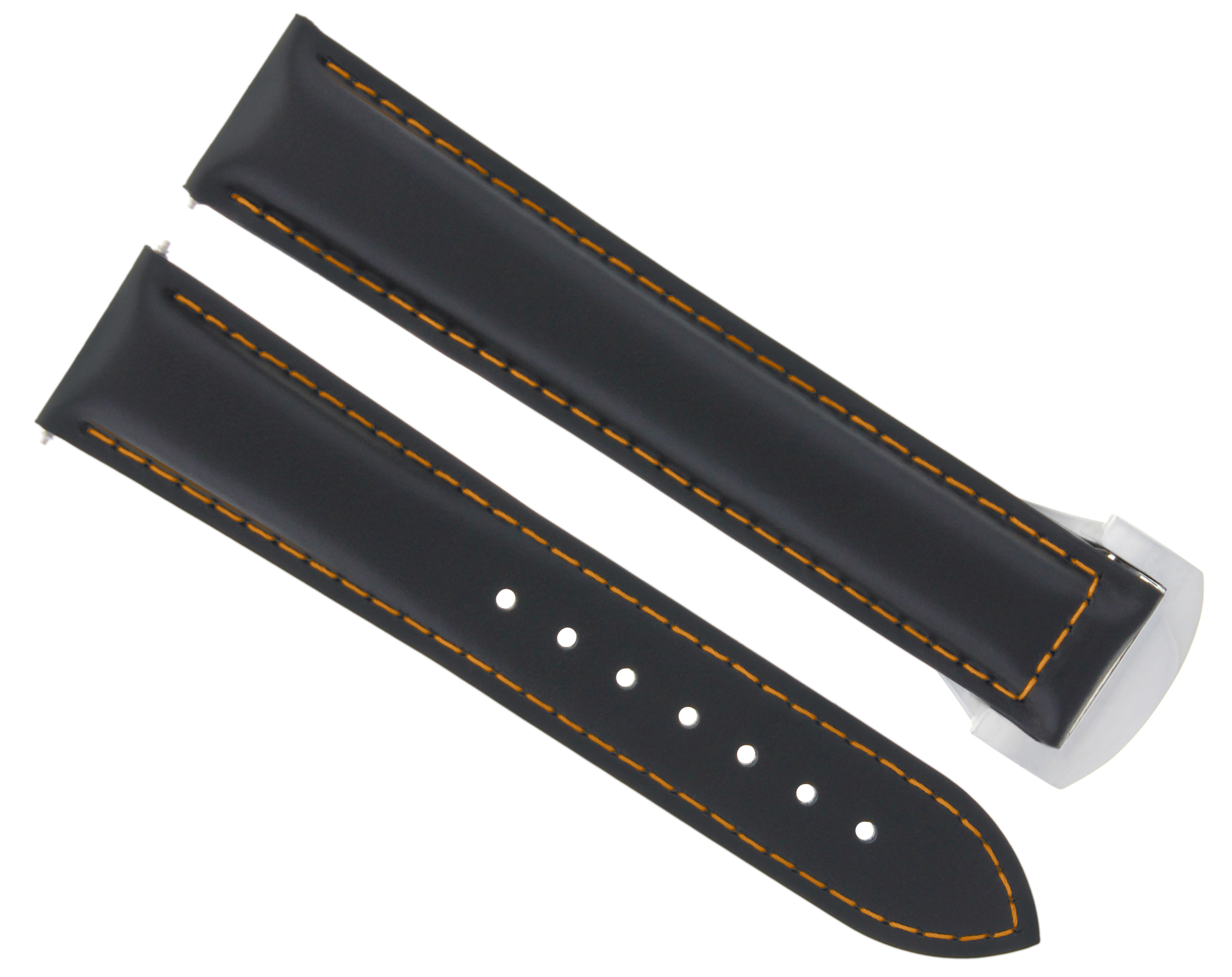 20MM LEATHER WATCH BAND STRAP FOR OMEGA SEAMASTER DEPLOYMENT CLASP