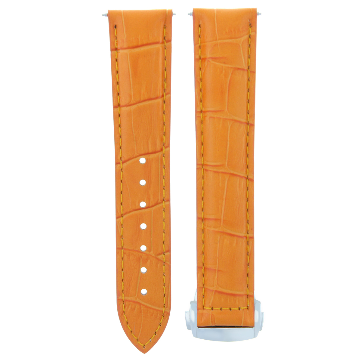 orange leather watch strap