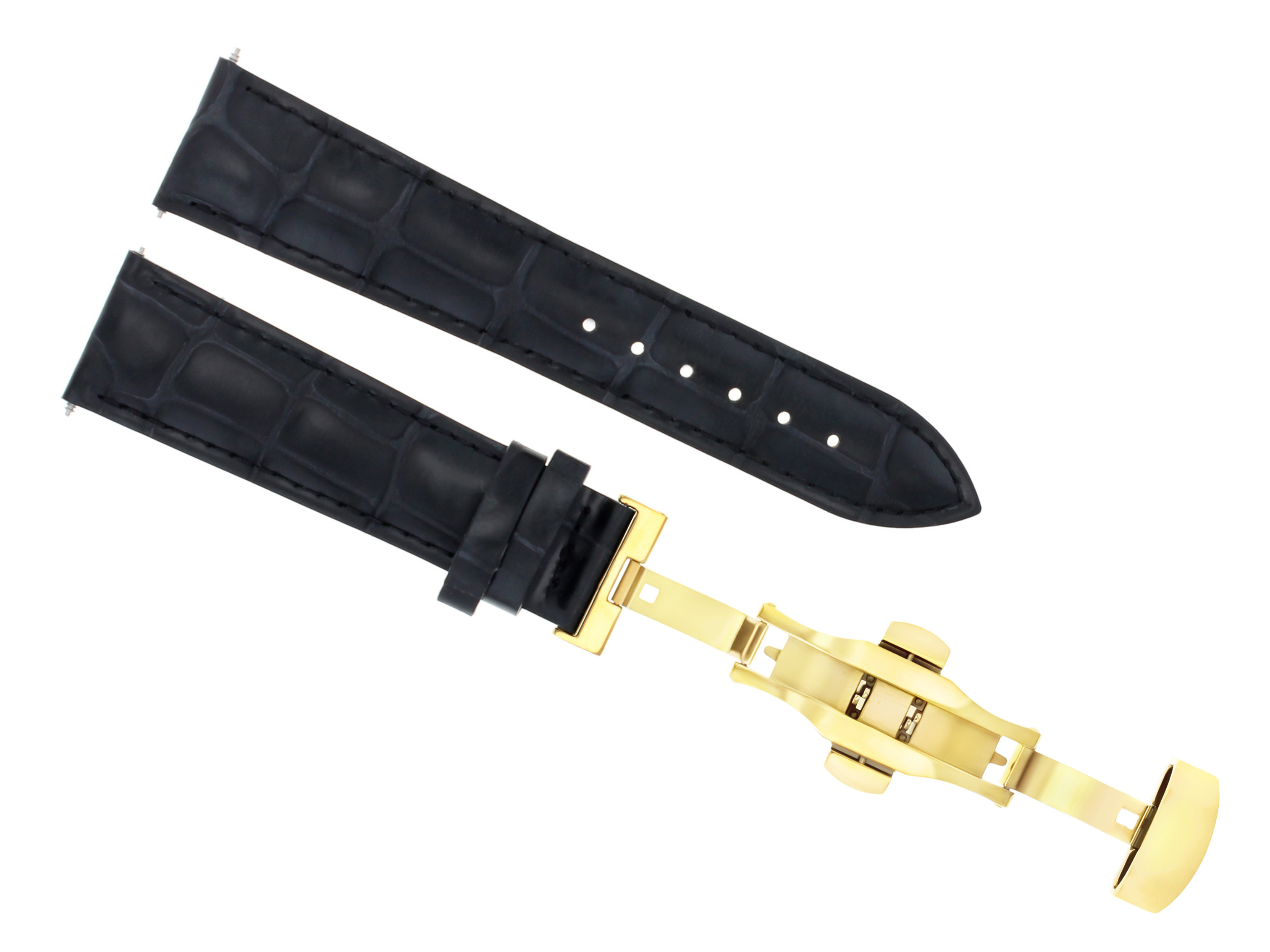20MM LEATHER BAND WATCH STRAP DEPLOYMENT BUCKLE CLASP FOR LONGINES