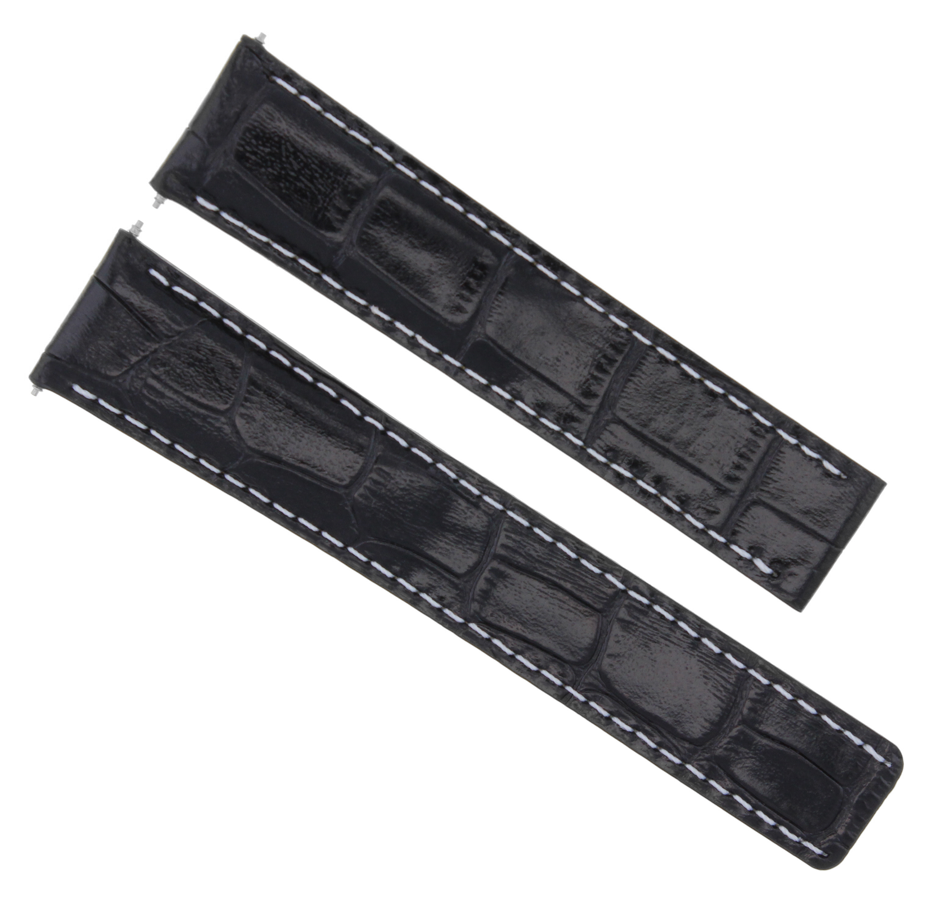 LEATHER STRAP WATCH BAND FOR BREITLING PILOT DEPLOYMENT CLASP 20/18MM