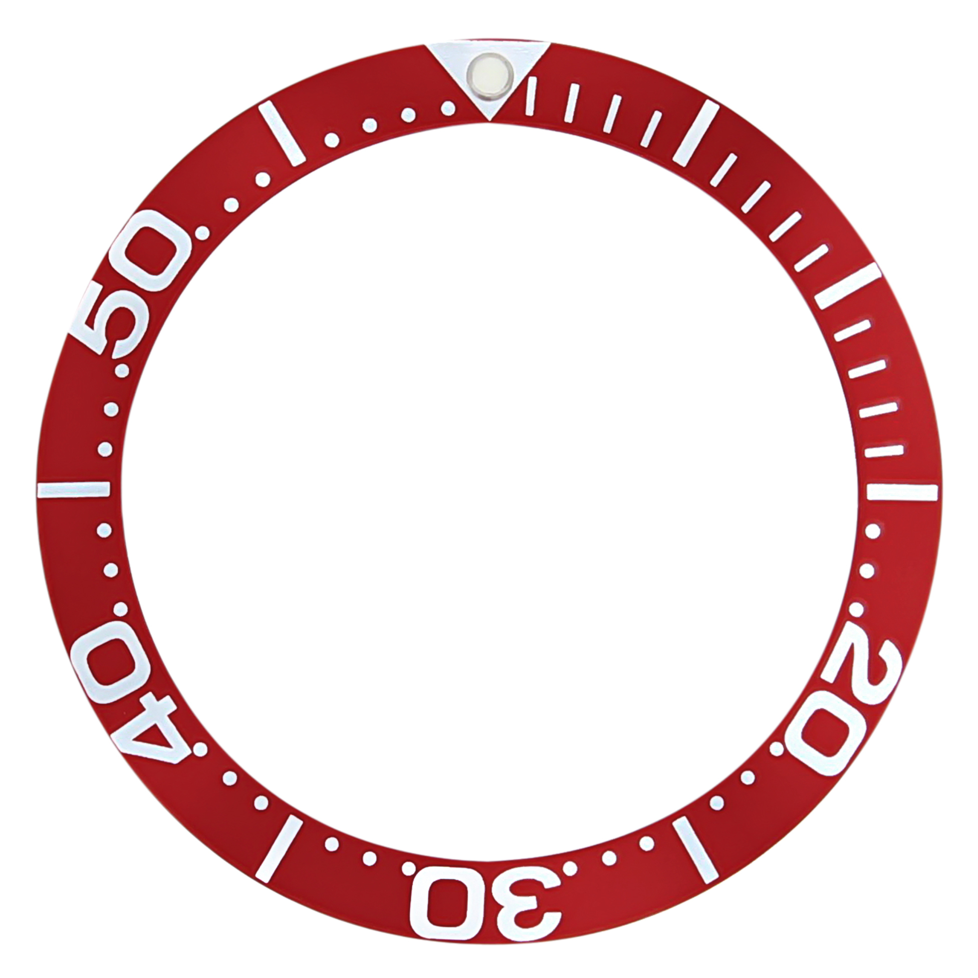 REPLACEMENT BEZEL INSERT RED FULL SIZE LARGE NUMBERS 38.10MM 30.50MM