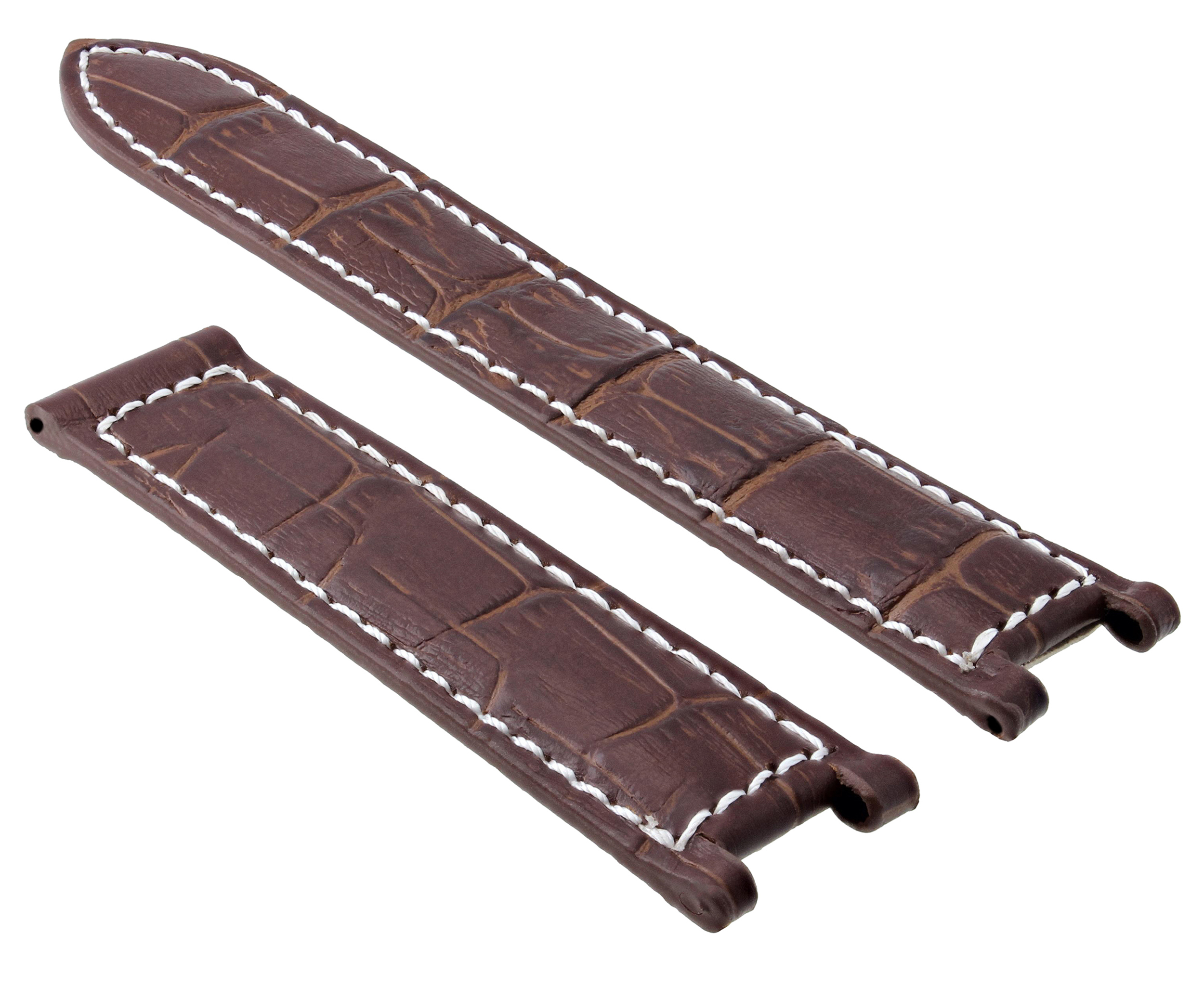 LEATHER WATCH BAND STRAP FOR 38MM PASHA DE CARTIER 20MM DEPLOYMENT CLASP BROWN W | Ewatchparts