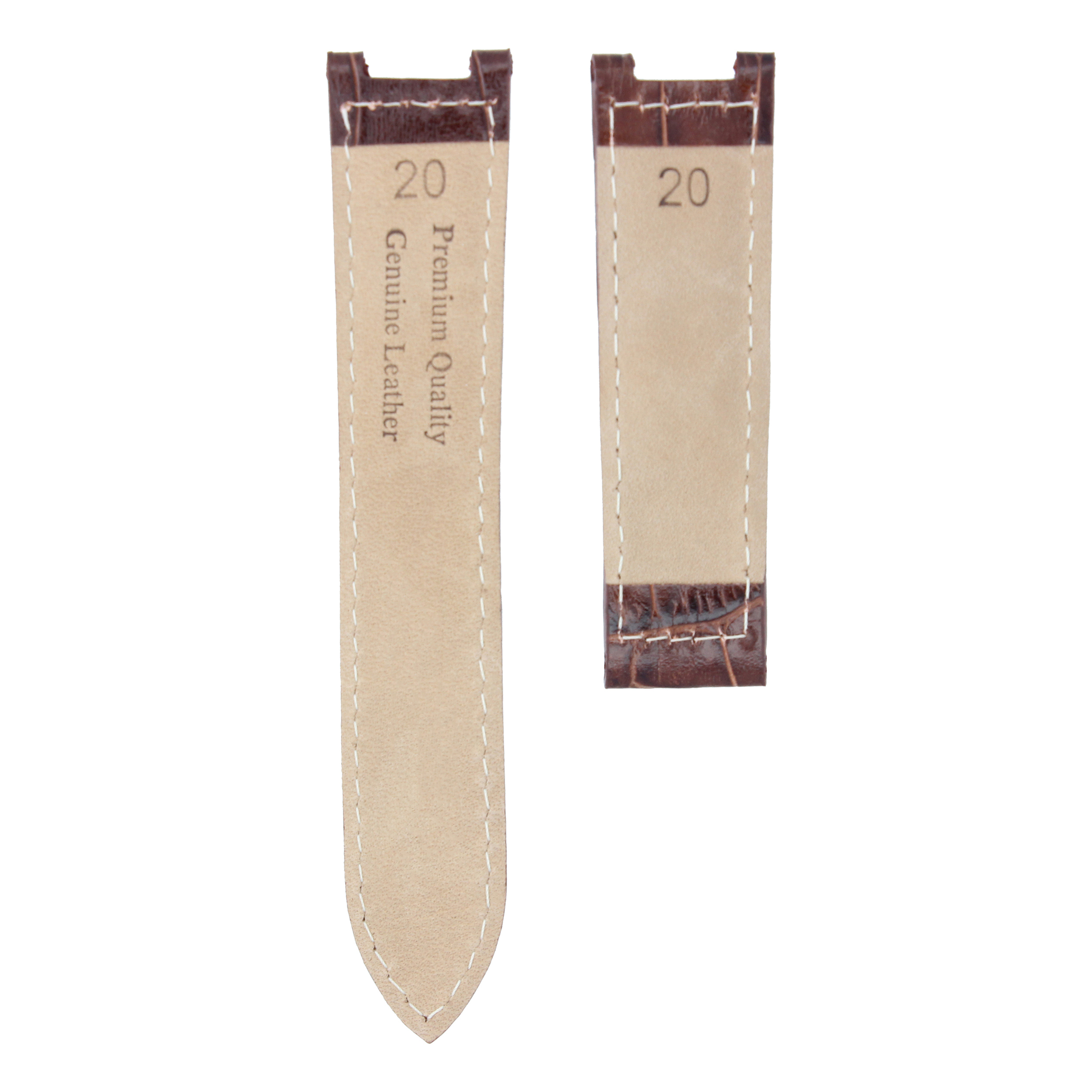 LEATHER WATCH BAND STRAP FOR 38MM PASHA DE CARTIER 20MM DEPLOYMENT CLASP BROWN W | Ewatchparts