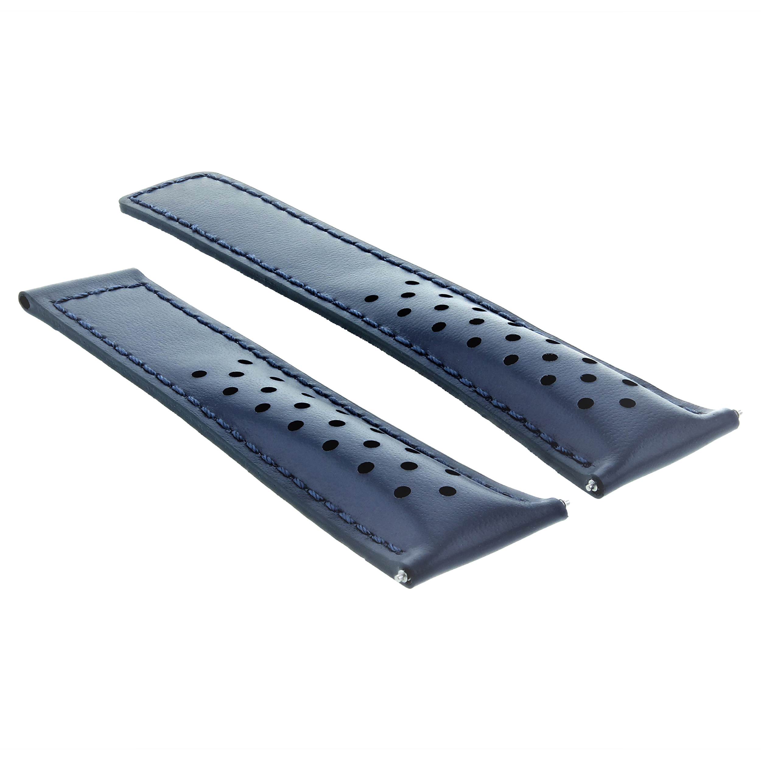 LEATHER WATCH STRAP SPORT BAND 20MM FOR TAG HEUER CARRERA 1887 BLUE FIT FC5037 Ewatchparts