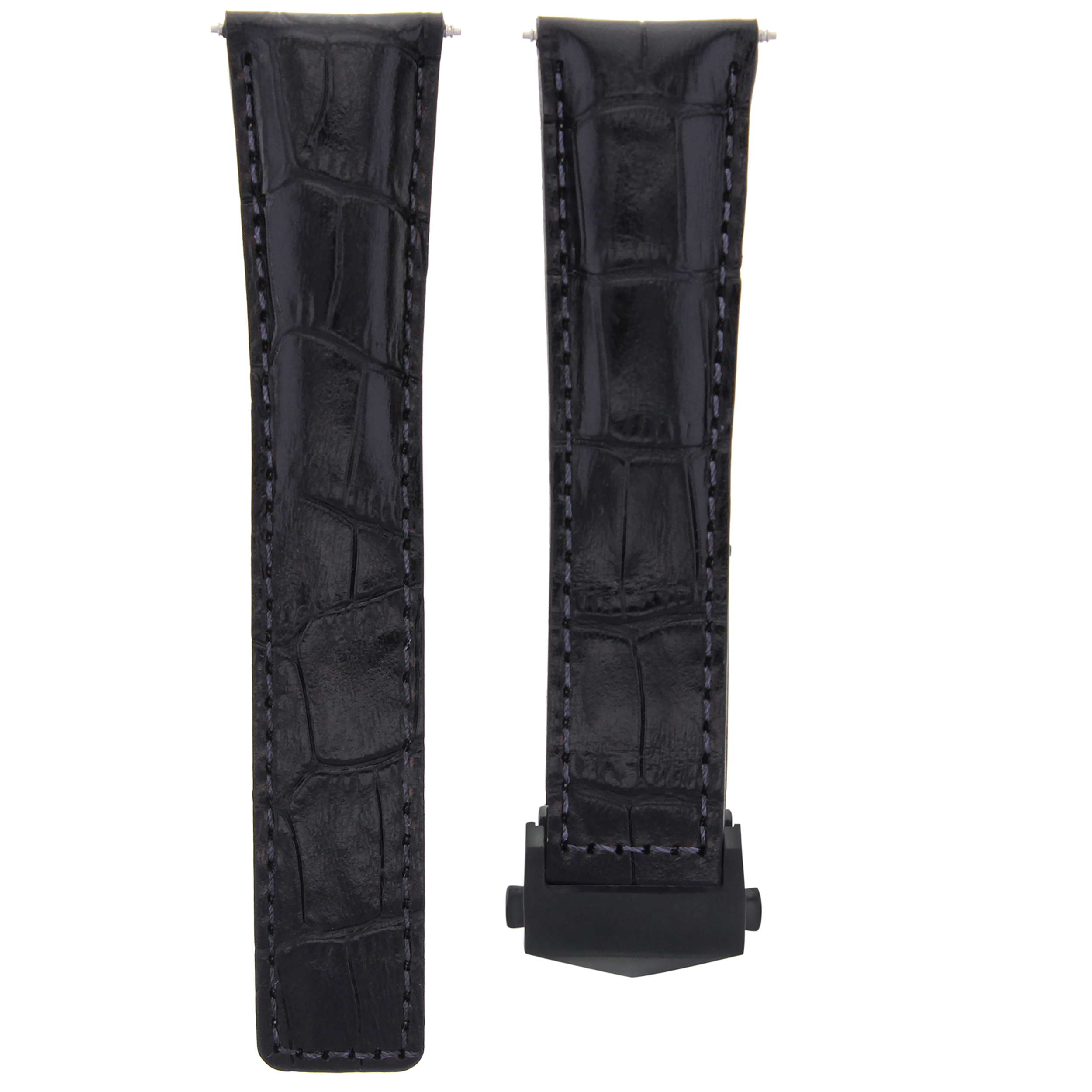 22MM LEATHER WATCH STRAP BAND CLASP FOR TAG HEUER CARRERA MONACO 36 BLACK | eBay