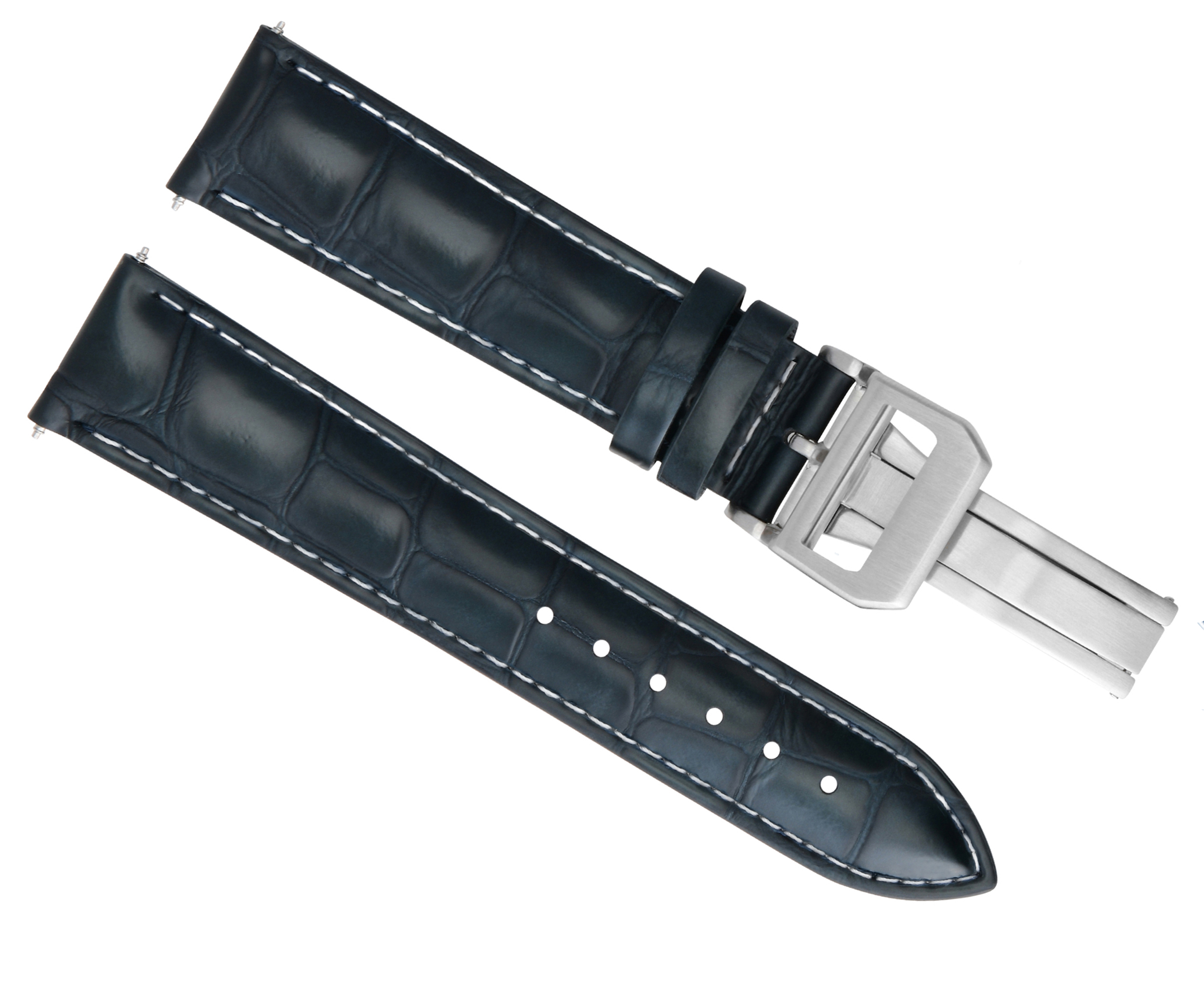 20MM LEATHER BAND STRAP WATCH FOR IWC PILOT PORTUGESE DEPLOY CLASP D