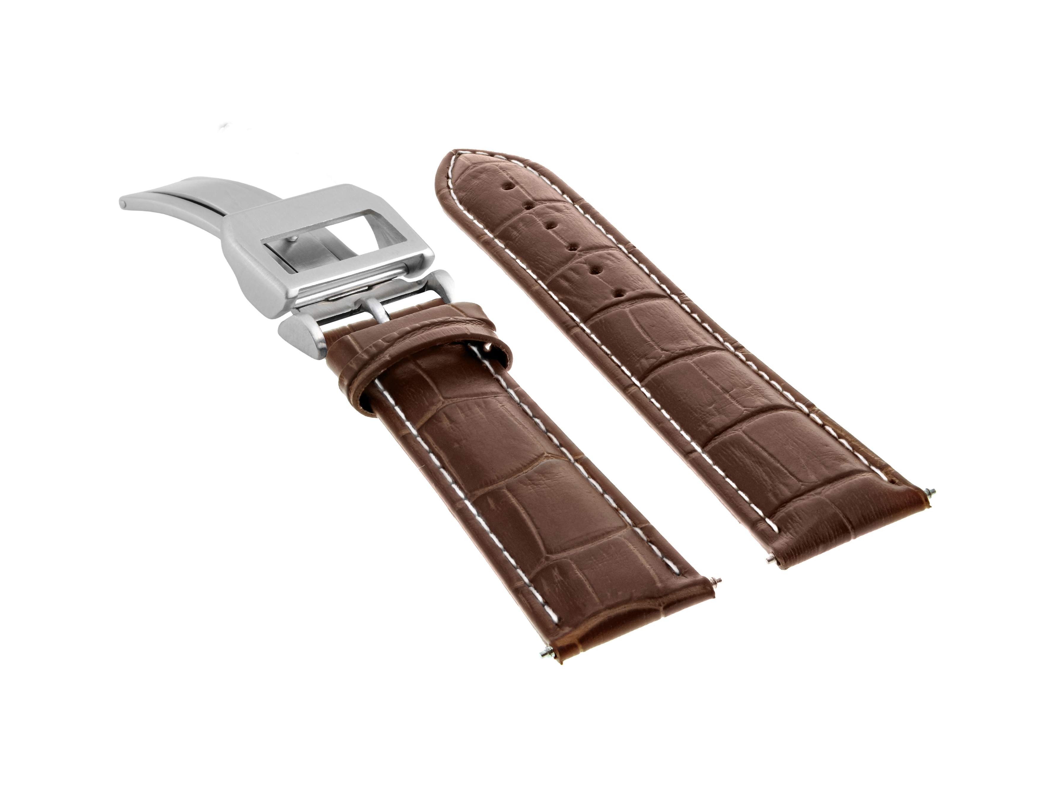 19MM LEATHER STRAP WATCH BAND FOR IWC PILOT PORTUGESE TOP GUN CLASP L