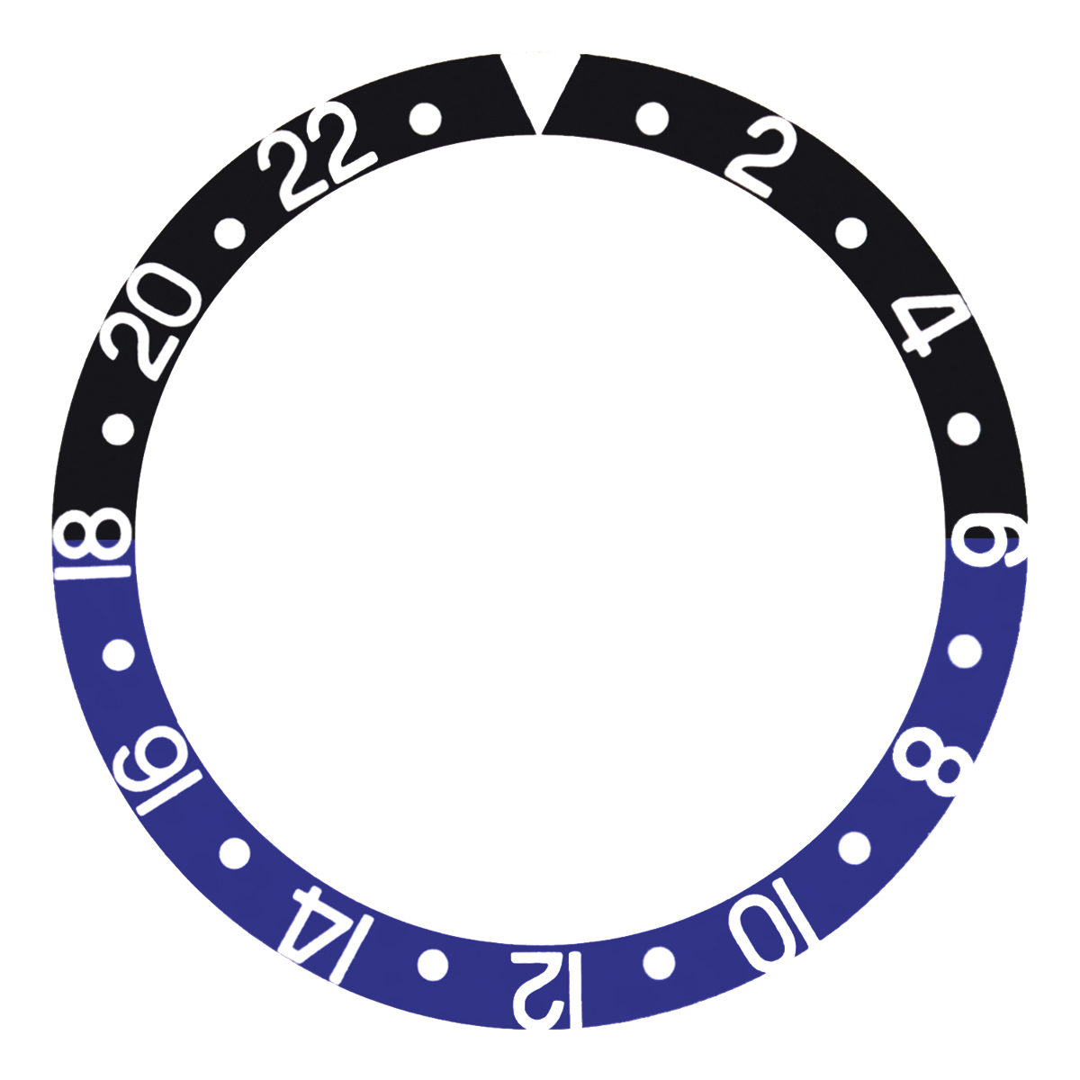 BEZEL INSERT ALUMINUM FOR ROLEX GMT 16700 16713 16718 BATMAN BLACK/BLUE