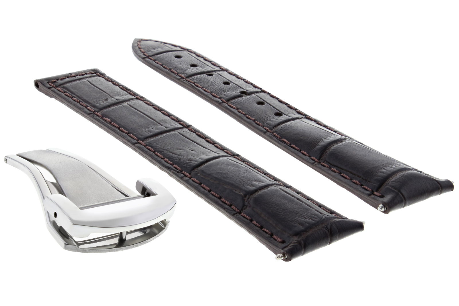 22MM LEATHER WATCH STRAP BAND FOR ORIS ARTIX CHRONO WATCH DEPLOY CLASP