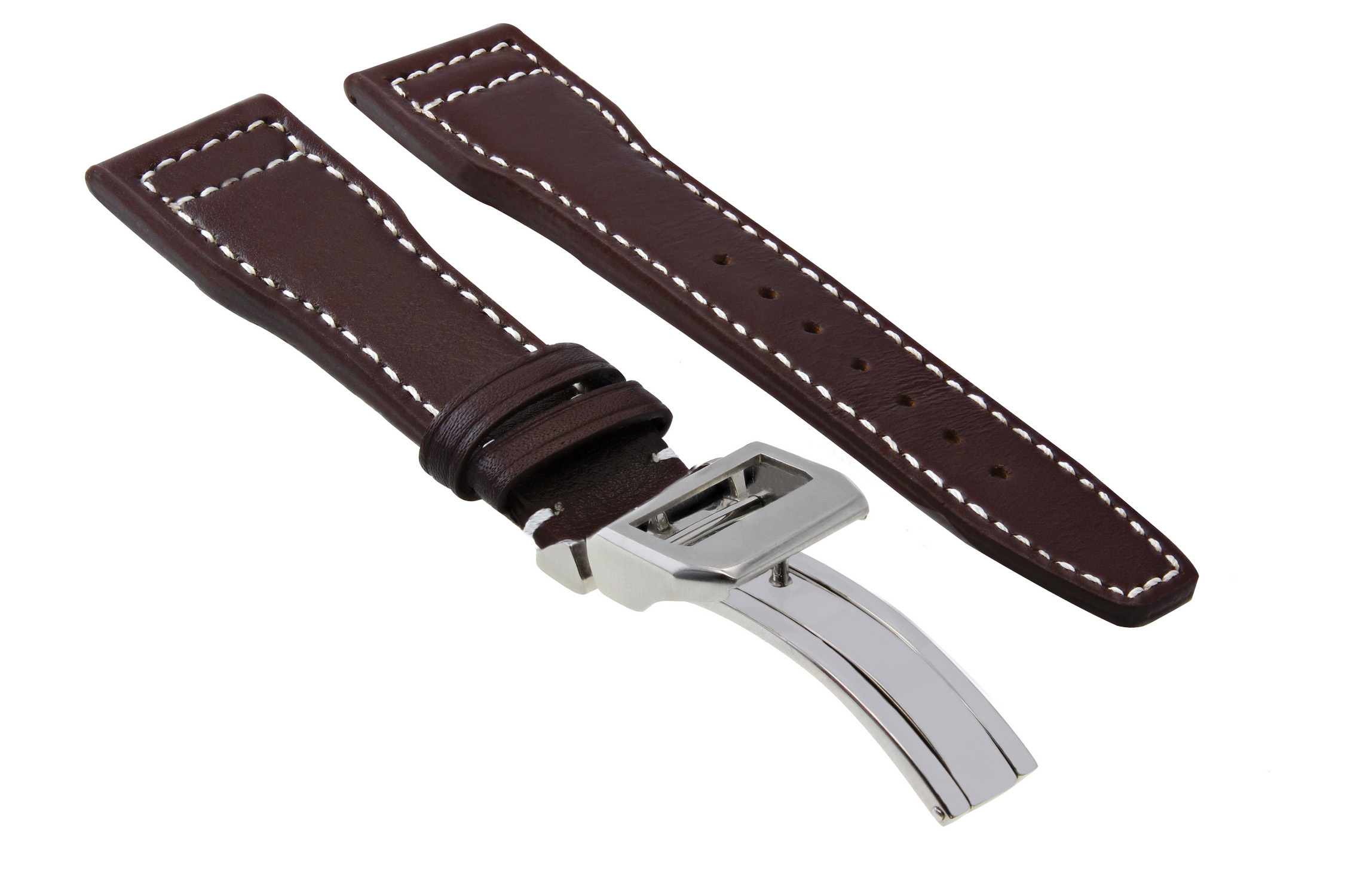 20MM LEATHER WATCH STRAP BAND FOR IWC PILOT BRUSH DEPLOYMENT CLASP