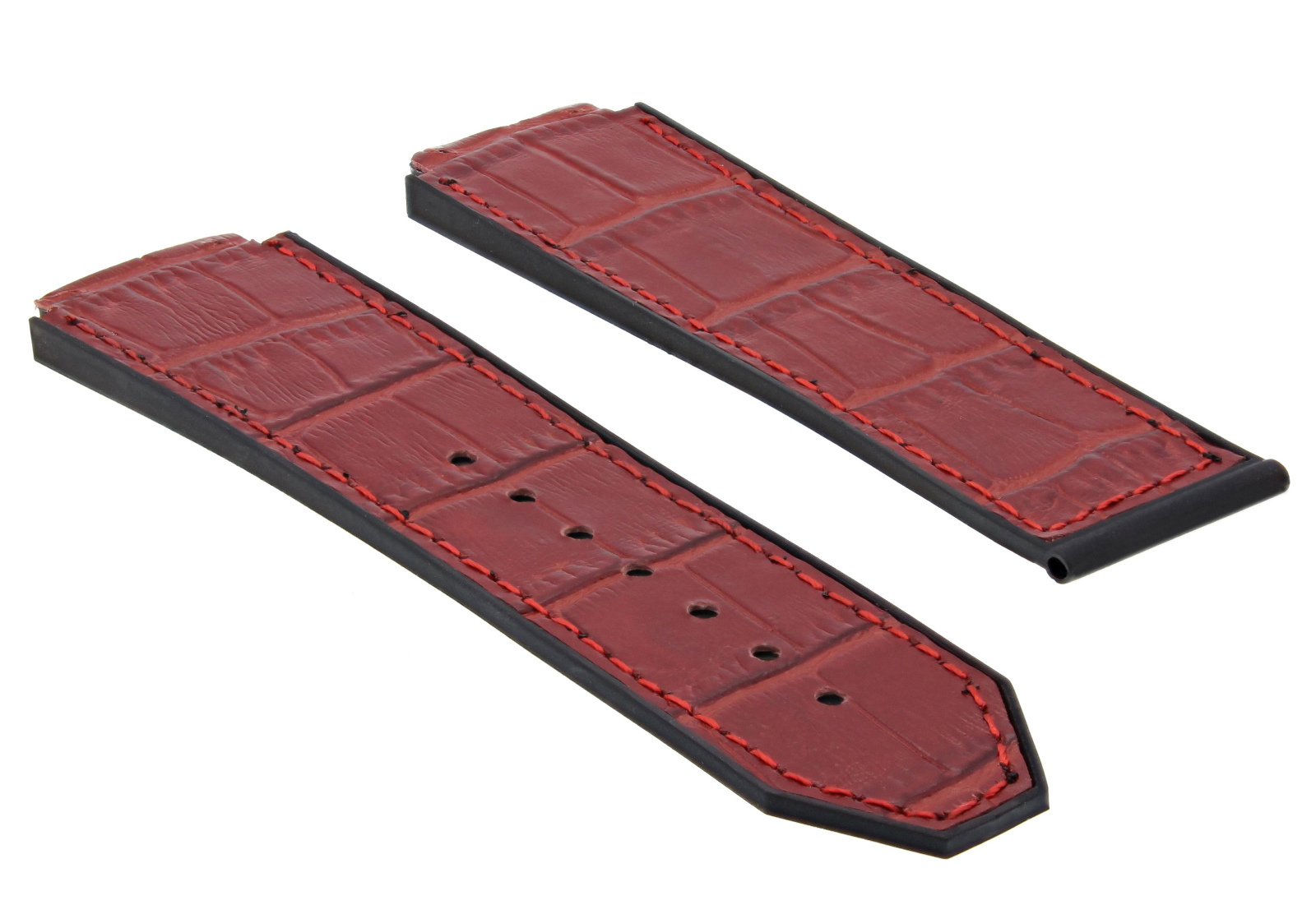 25MM ALLIGATOR LEATHER RUBBER BAND STRAP FOR HUBLOT FUSION H BIG BANG