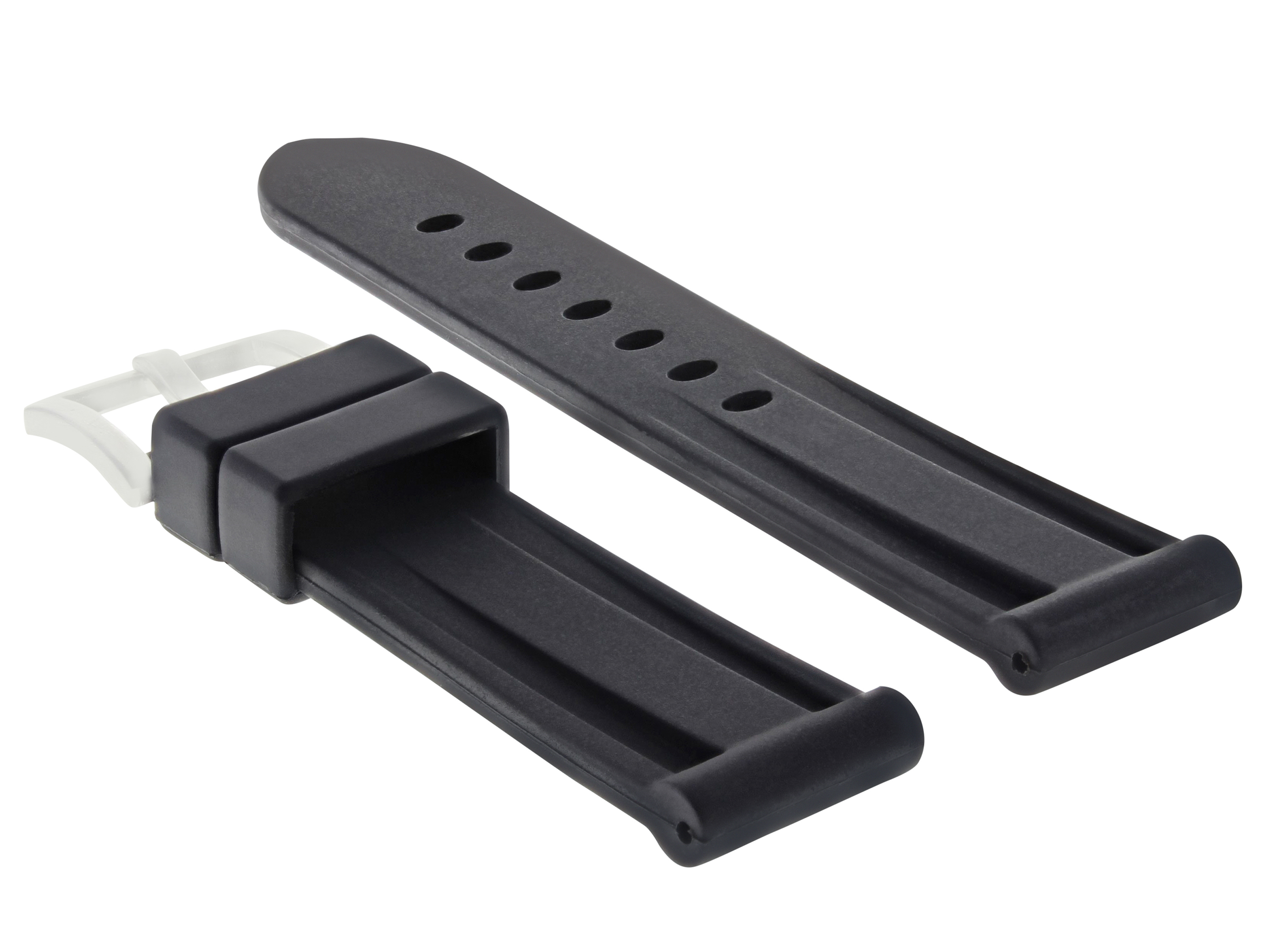 24MM WATCH BAND RUBBER SILICONE STRAP FOR TUDOR FASTRIDER BLACK SHEILD