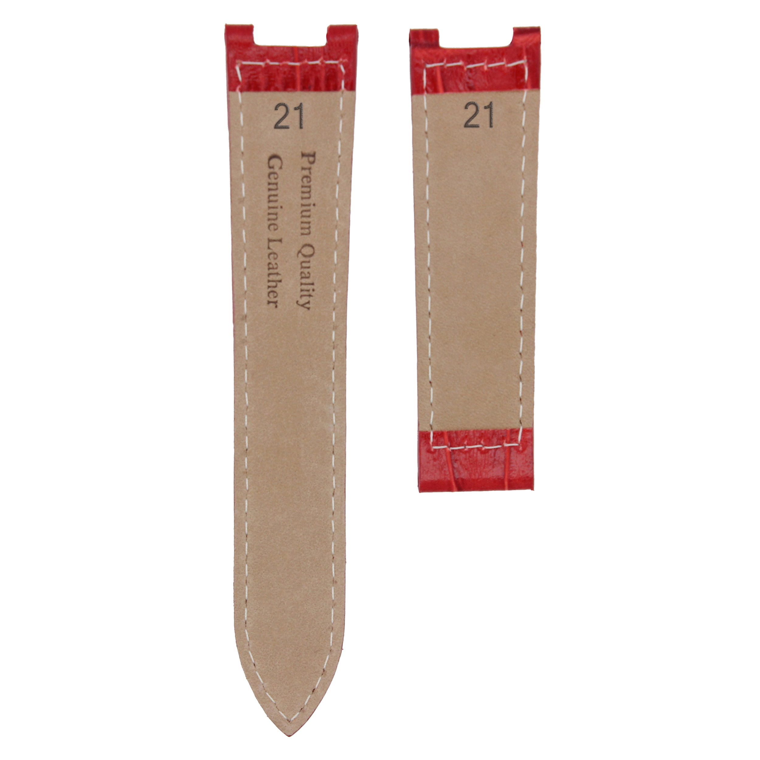 21MM LEATHER STRAP BAND FIT FOR PASHA DE CARTIER 2727,2790,2863,3027 WATCH RED | Ewatchparts