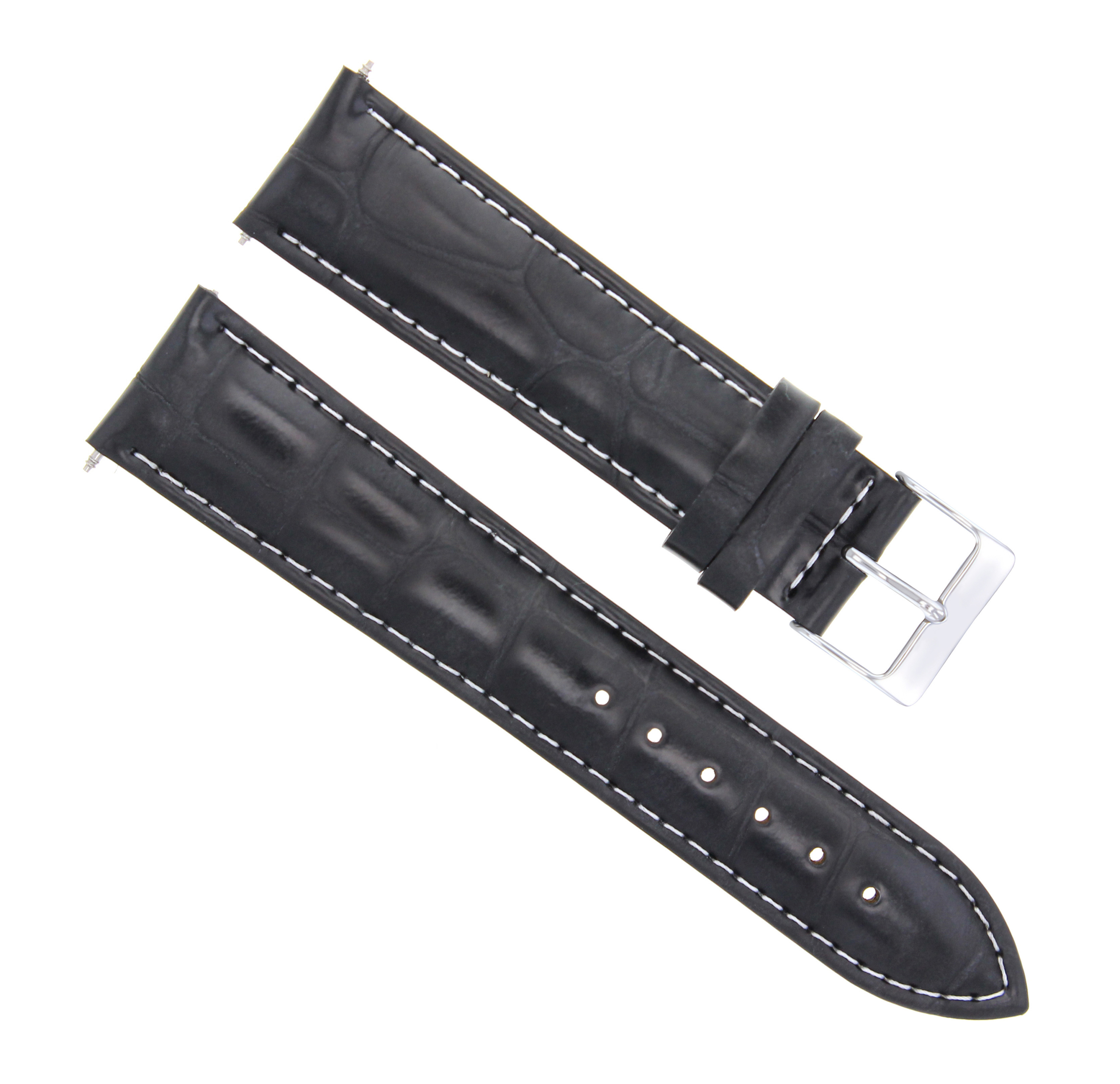 22MM ITALIAN LEATHER WATCH BAND STRAP FOR TAG HEUER AQUARACER F1 BLACK