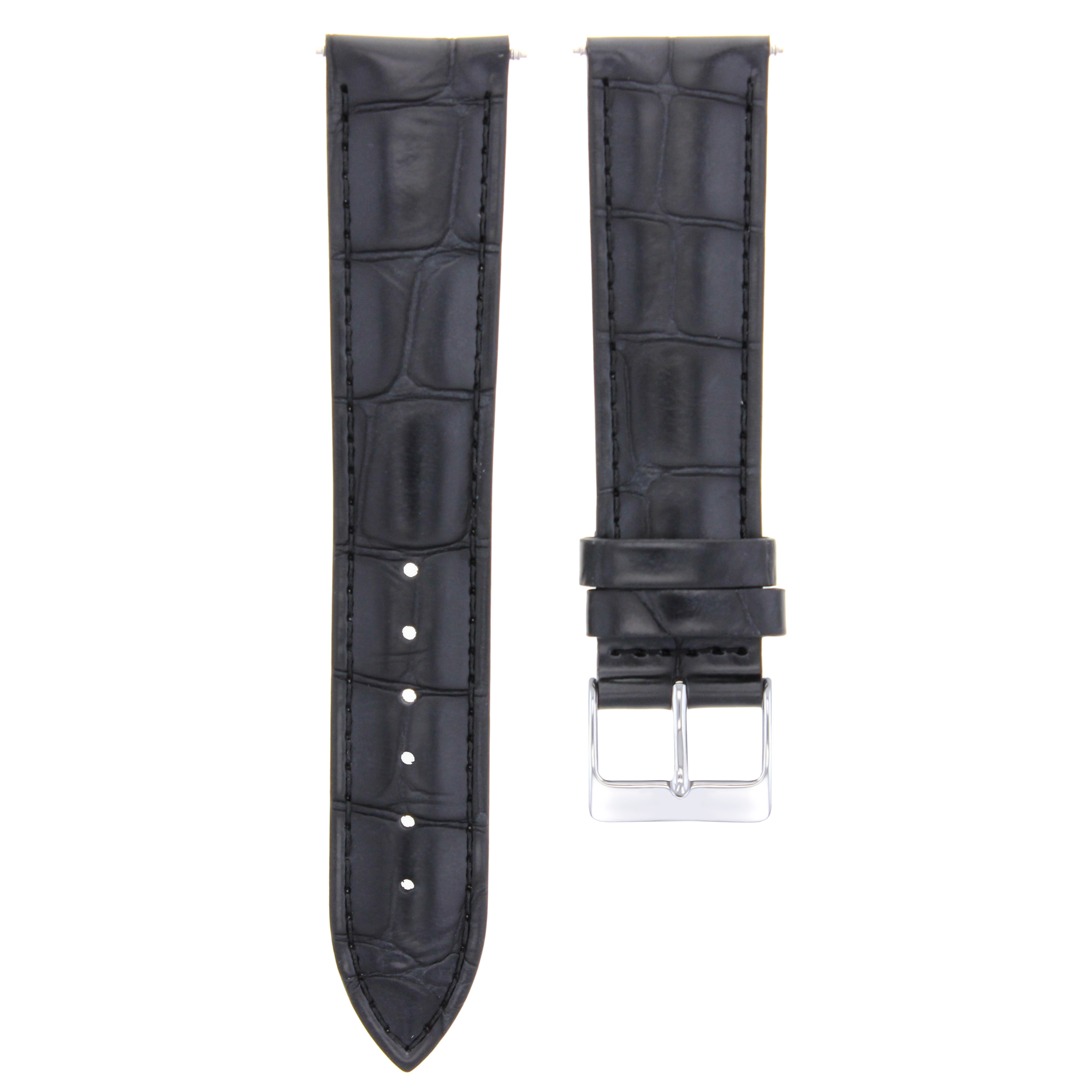 cartier tank black leather strap