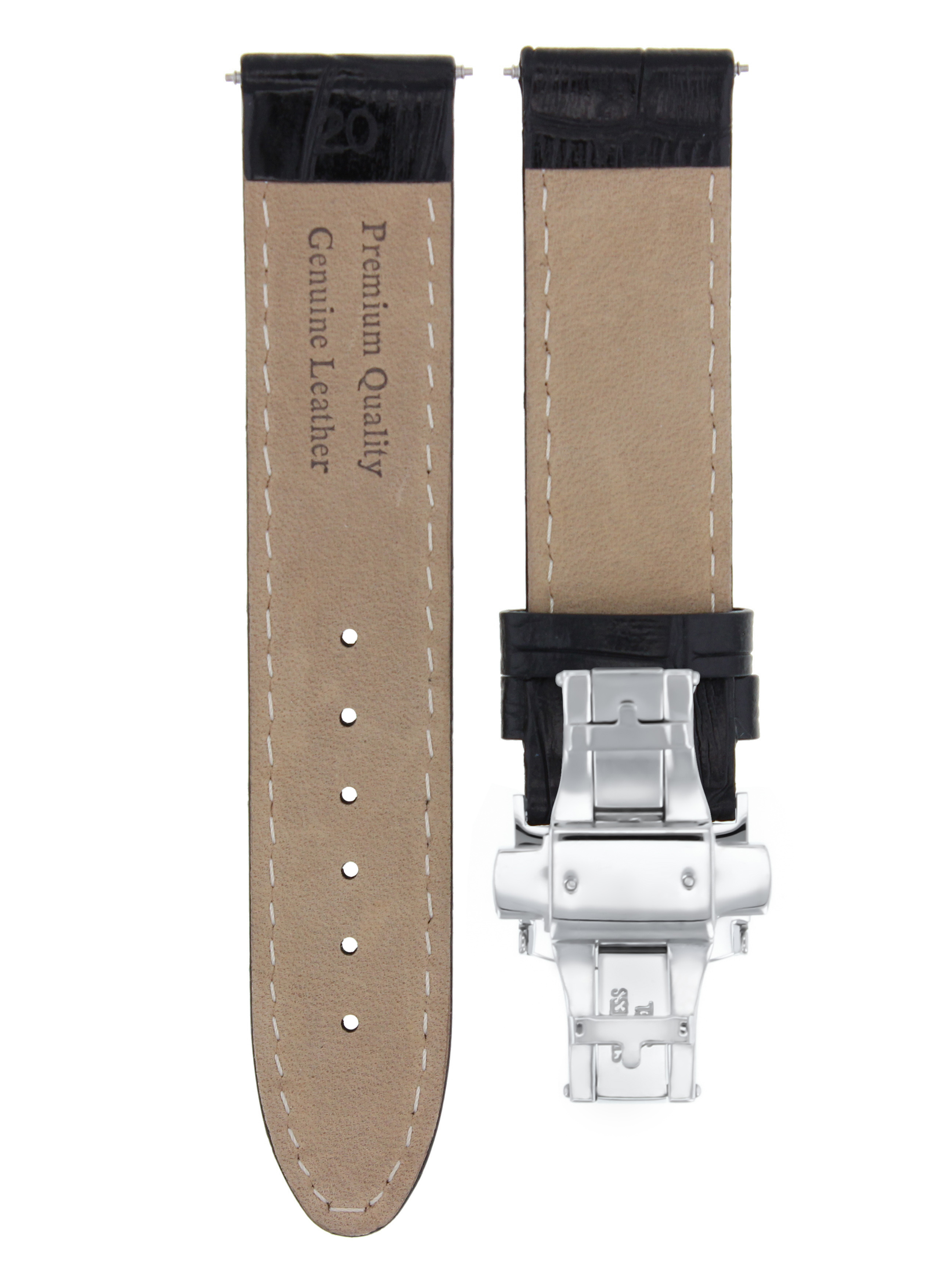 19MM REPLACEMENT PREMIUM LEATHER WATCH STRAP BAND CLASP FOR MONTBLANC