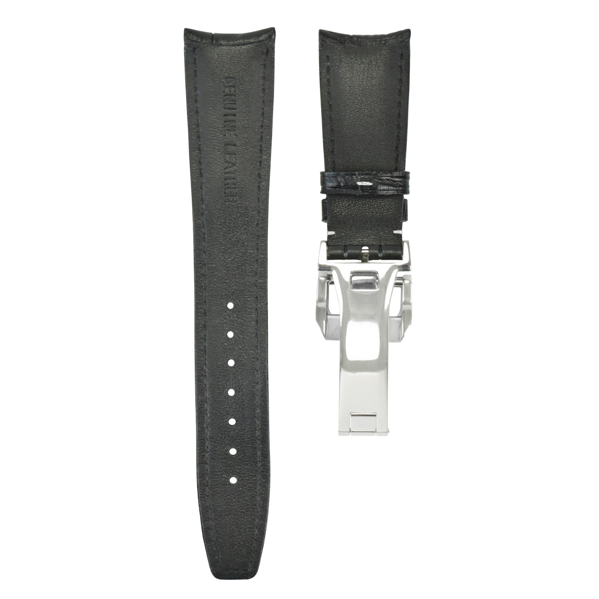 22MM CURVED LEATHER WATCH BAND STRAP FOR IWC PILOT PORTUGUESE AVIATION