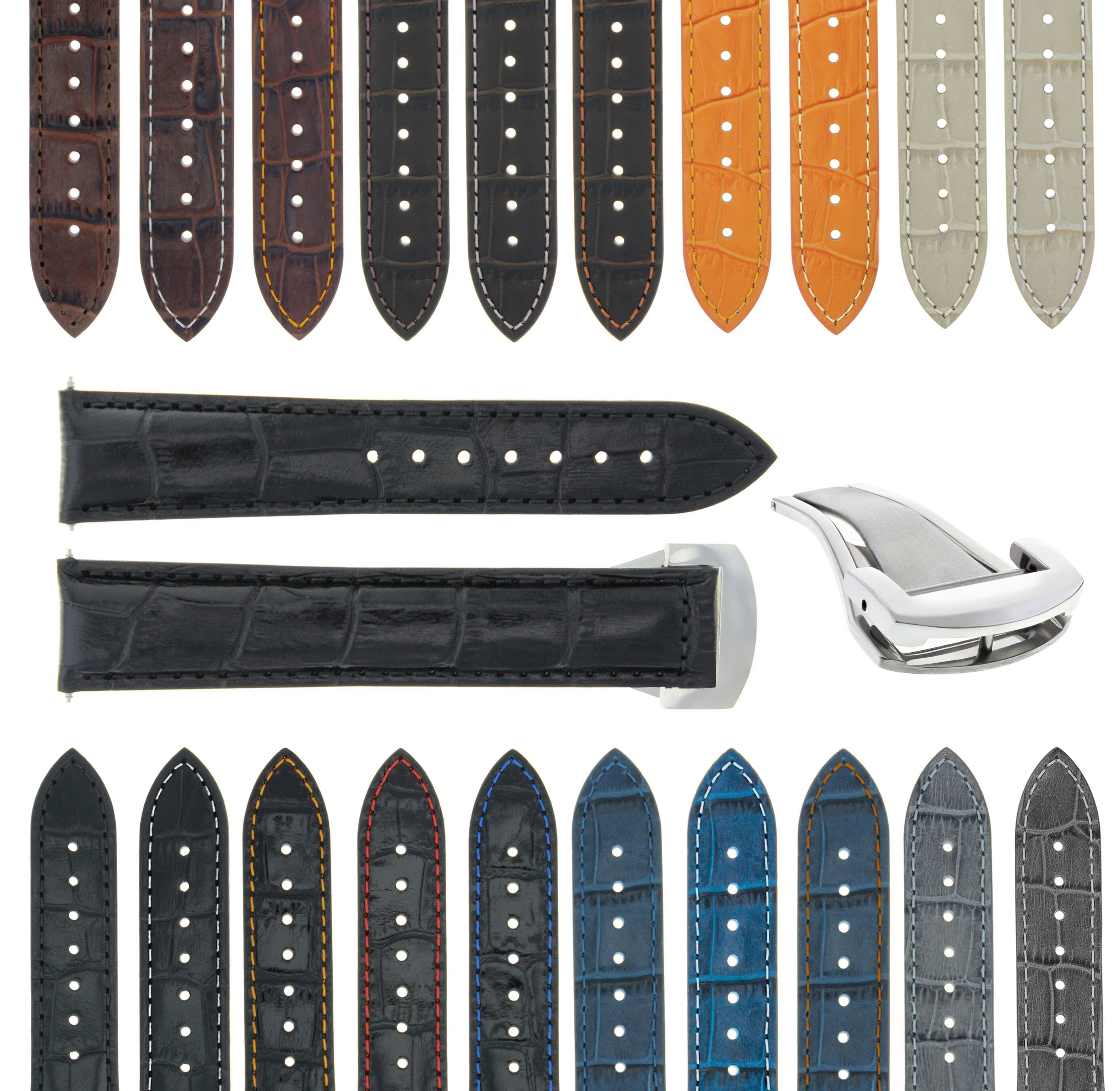 1819202224MM LEATHER STRAP WATCH BAND FOR OMEGA SEAMASTER