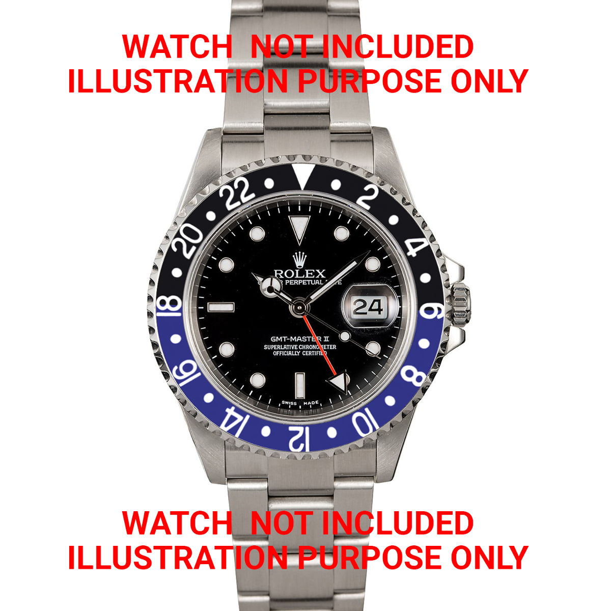 BATMAN BEZEL, CERAMIC INSERT RETAINING FOR ROLEX GMT 16700 ENGRAVED
