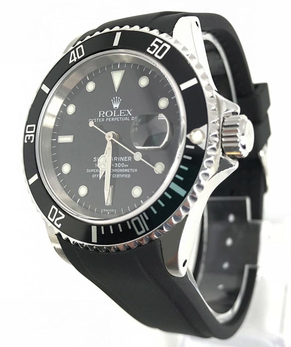 21MM RUBBER STRAP BAND FOR 42MM ROLEX EXPLORER II GMT 216570 WATCH CURVED BLACK Ewatchparts