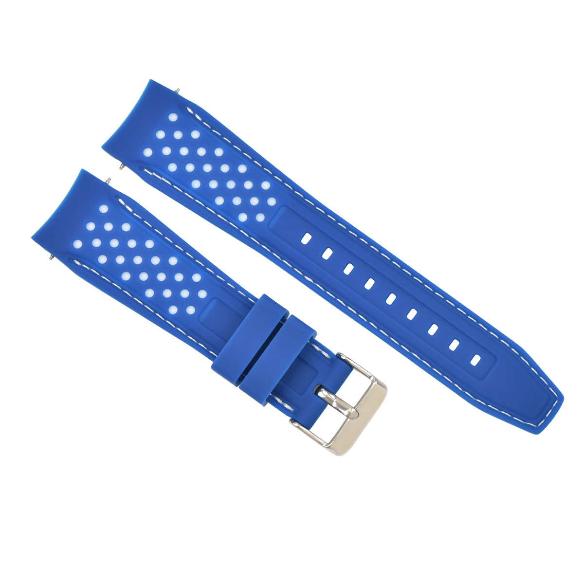 21MM CURVED RUBBER STRAP PERFORATED FOR CITIZEN ECO DRIVE WATCH BLUE