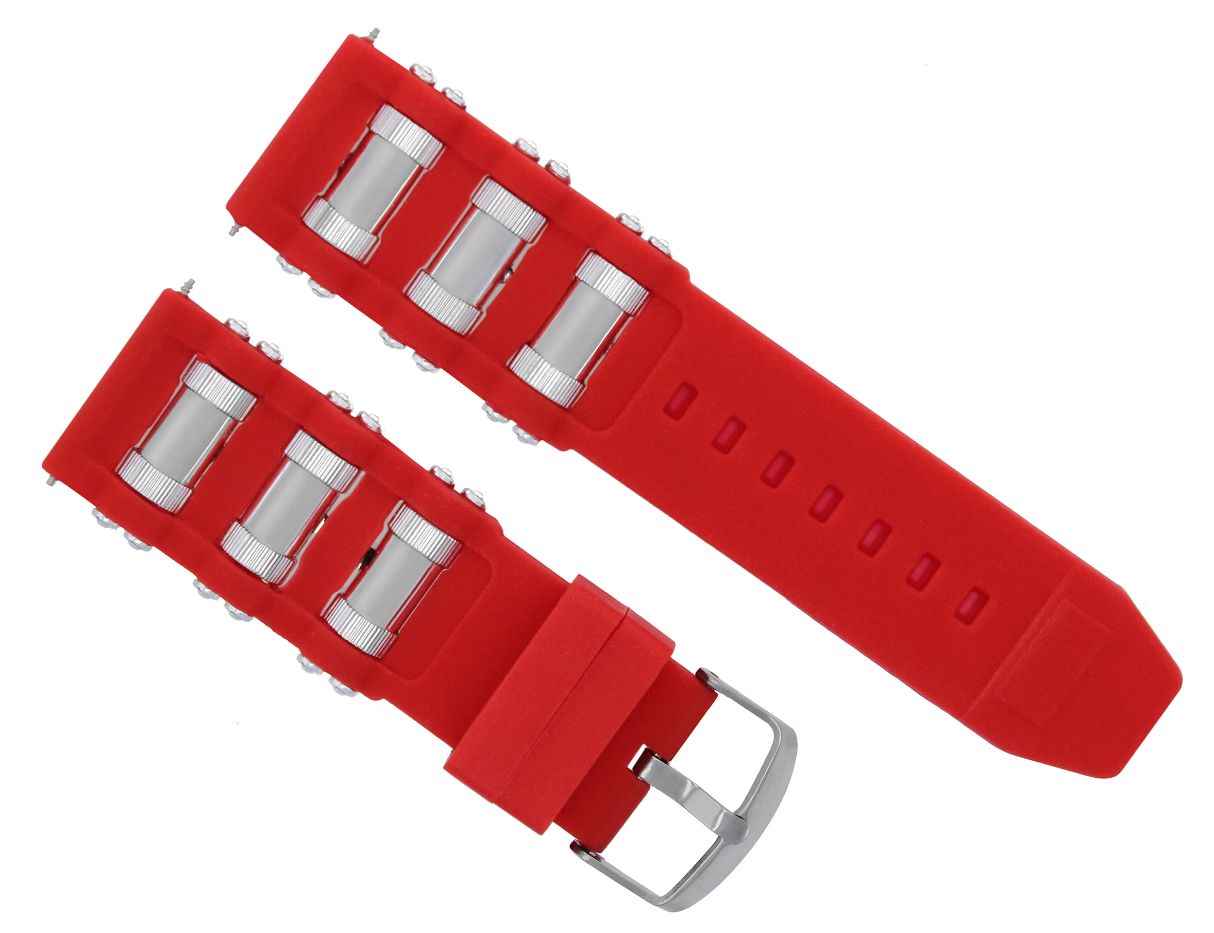 26MM RUBBER WATCH BAND STRAP FOR MENS MICHAEL KORS DIVER WATCH RED